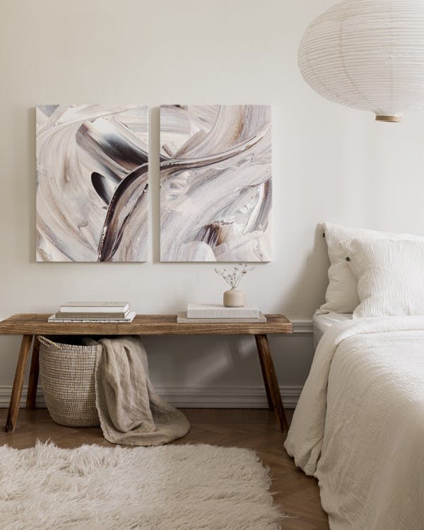 Canvas Prints Creamy Roads Canvas Duo (30x40 cm - Black Frame)