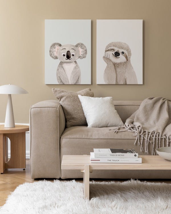 Koala and Sloth Canvas Duo (30x40 cm)