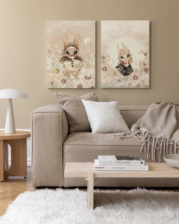 Mrs Mighetto No1 Stampe su tela Duo (30x40 cm - Cornice in rovere)- Abbinamenti perfetti