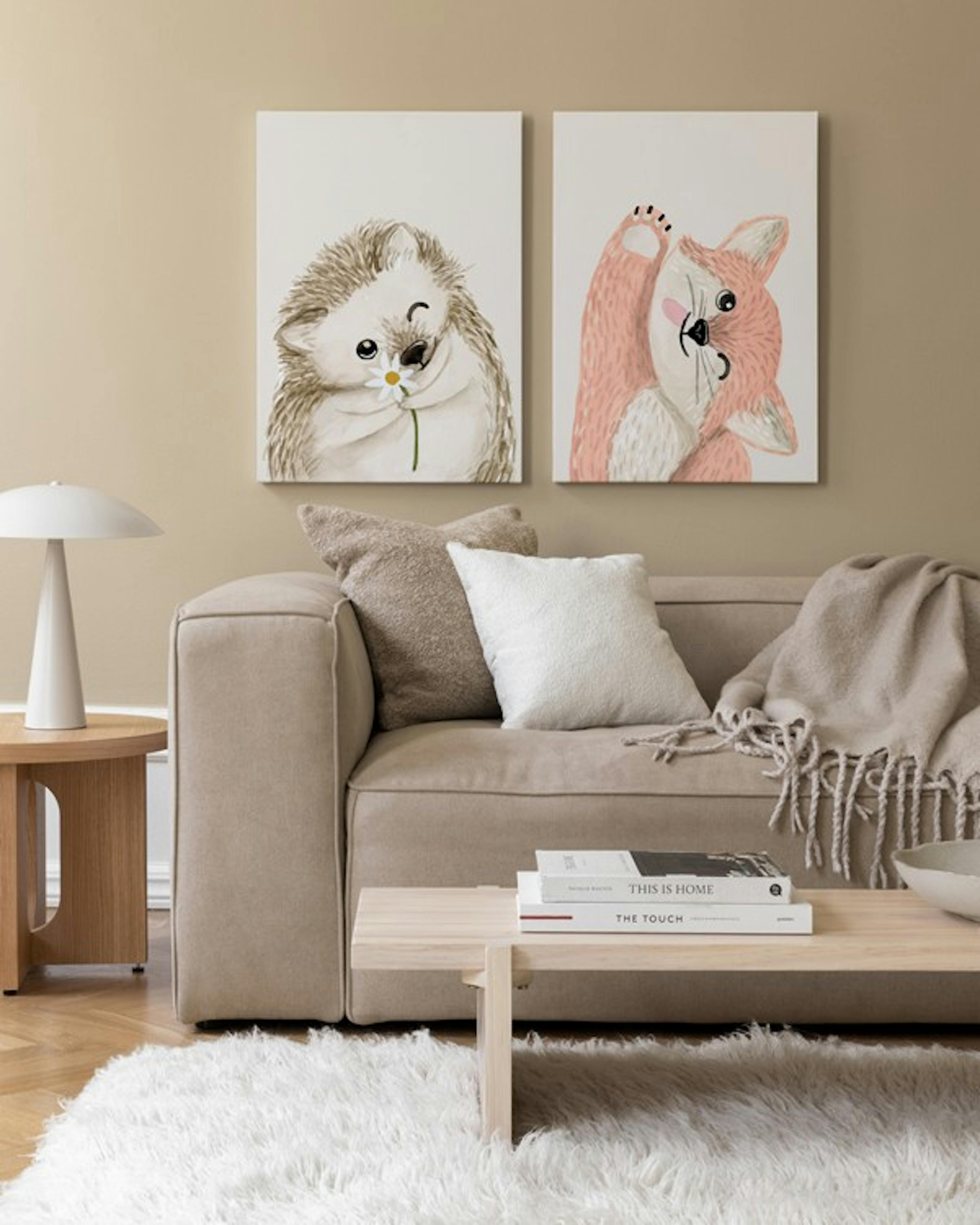 Cute Animal Duo obrazov na plátne