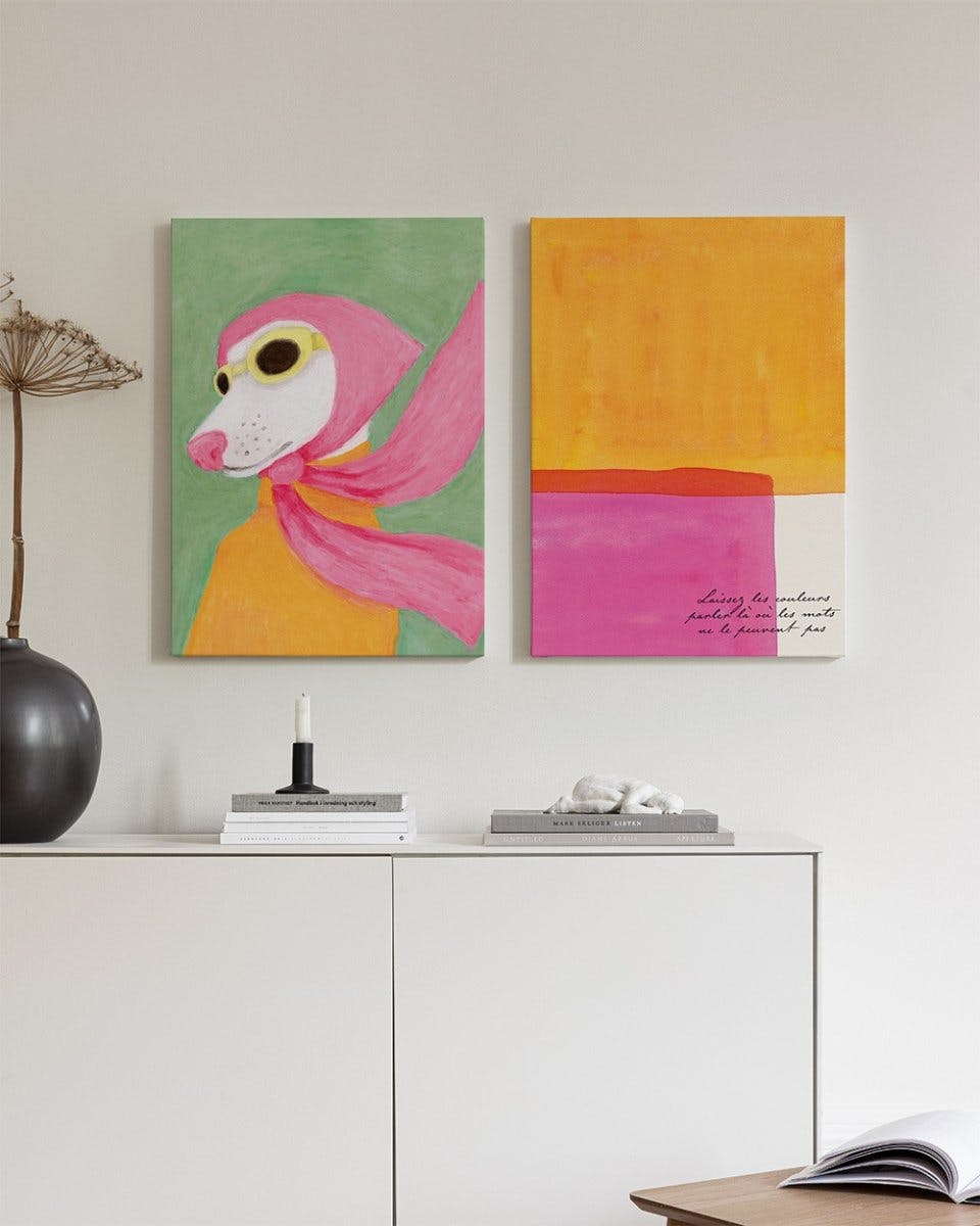 Happy Spirit Canvas Duo (30x40 cm - Fotolijst Zwart)