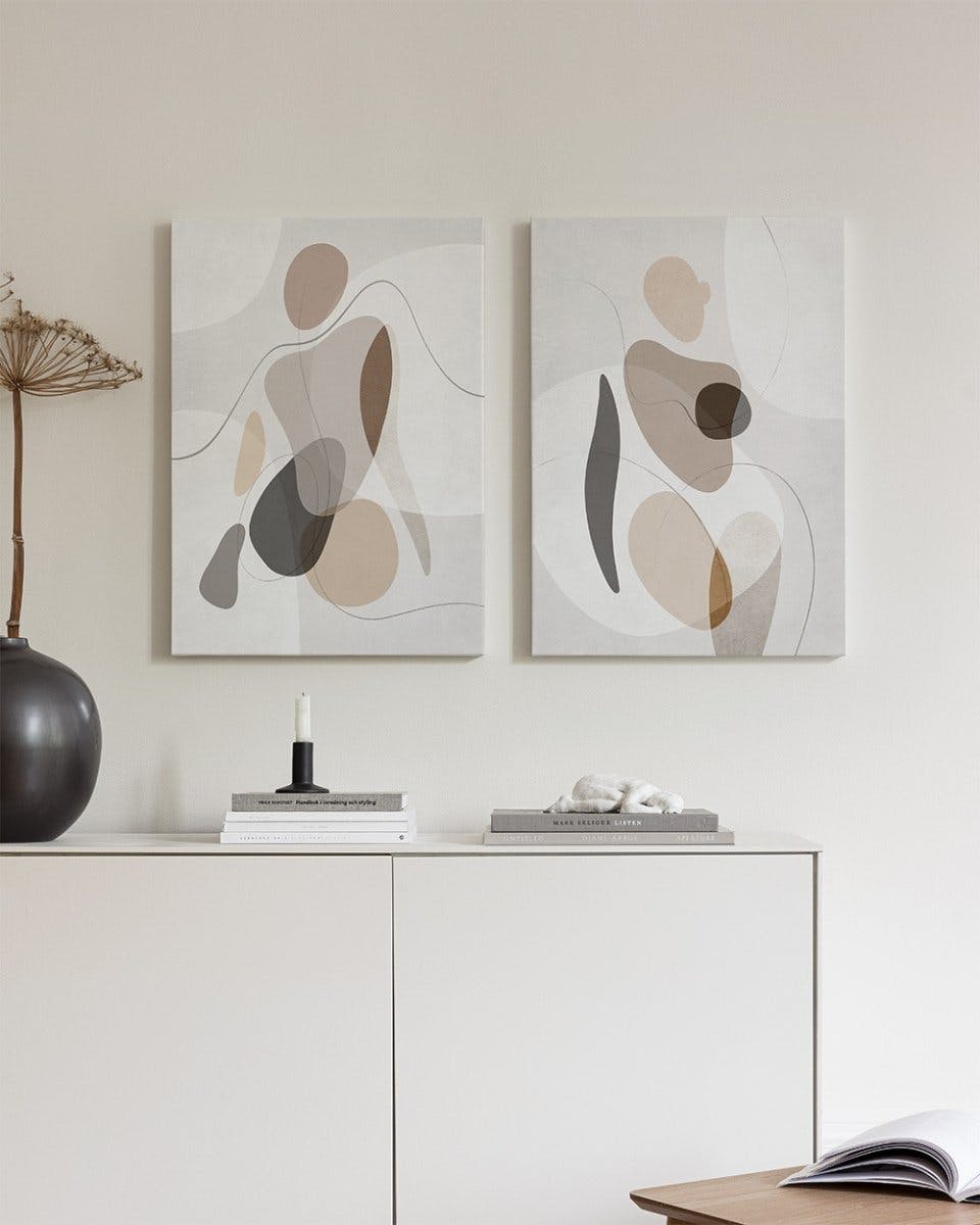 Organic Shapes Figure Canvas Duo (30x40 cm)