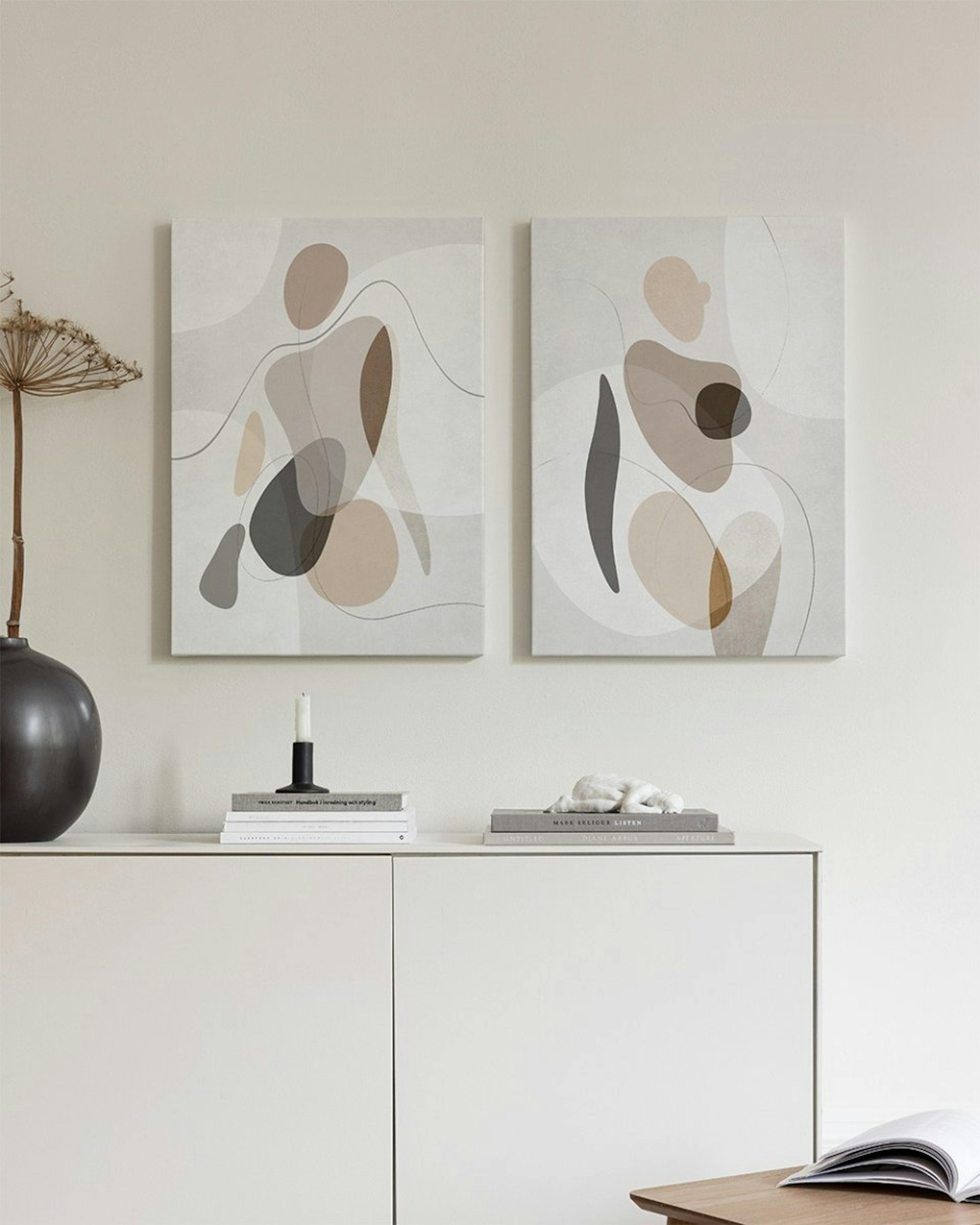 Organic Shapes Figure Canvas Duo