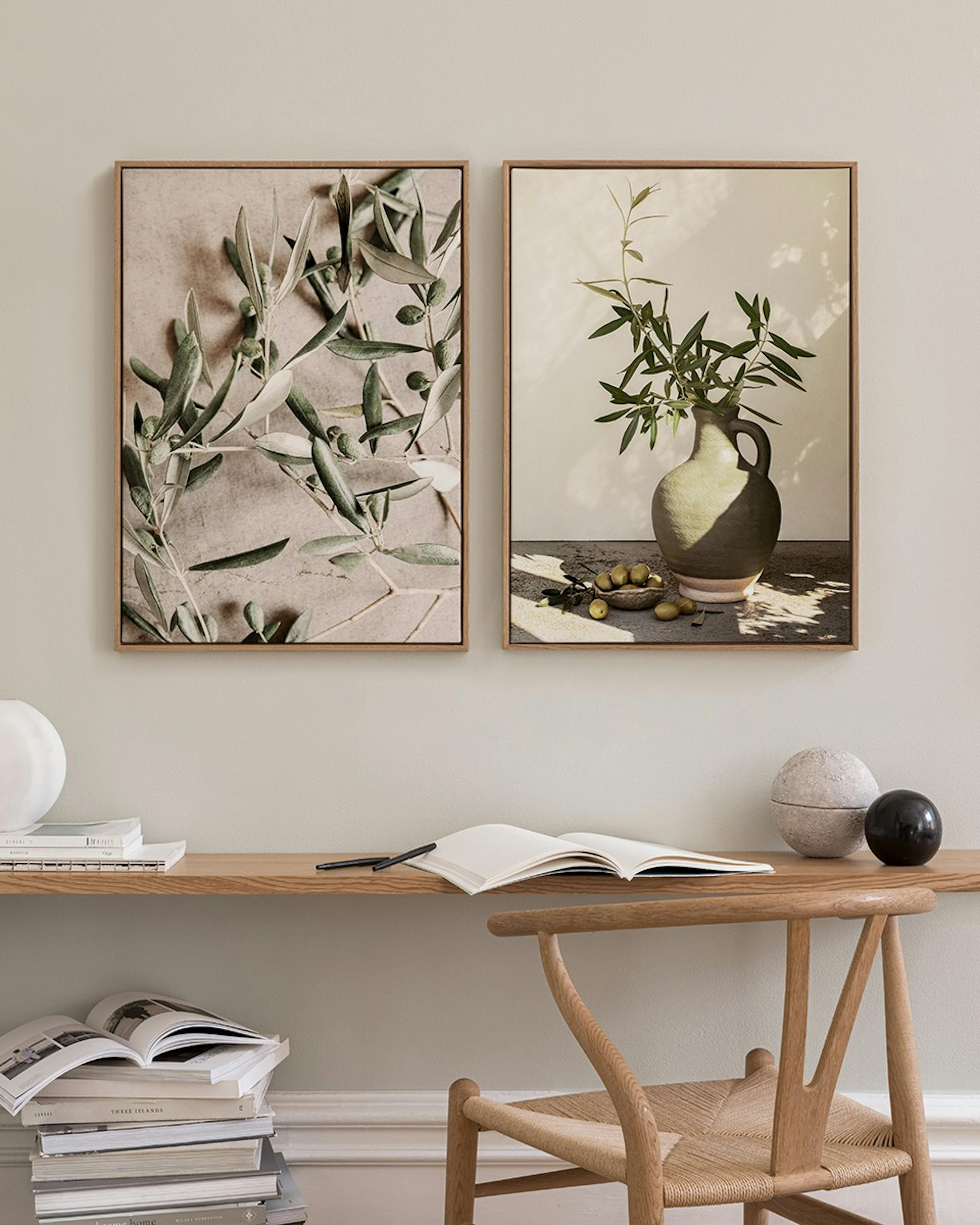 Sunlit Olive Canvas Duo