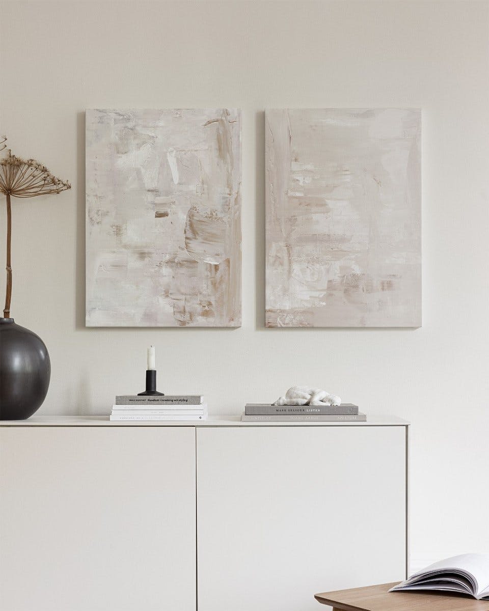 Abstract Acrylic Canvas Duo (50x70 cm - Black Frame)