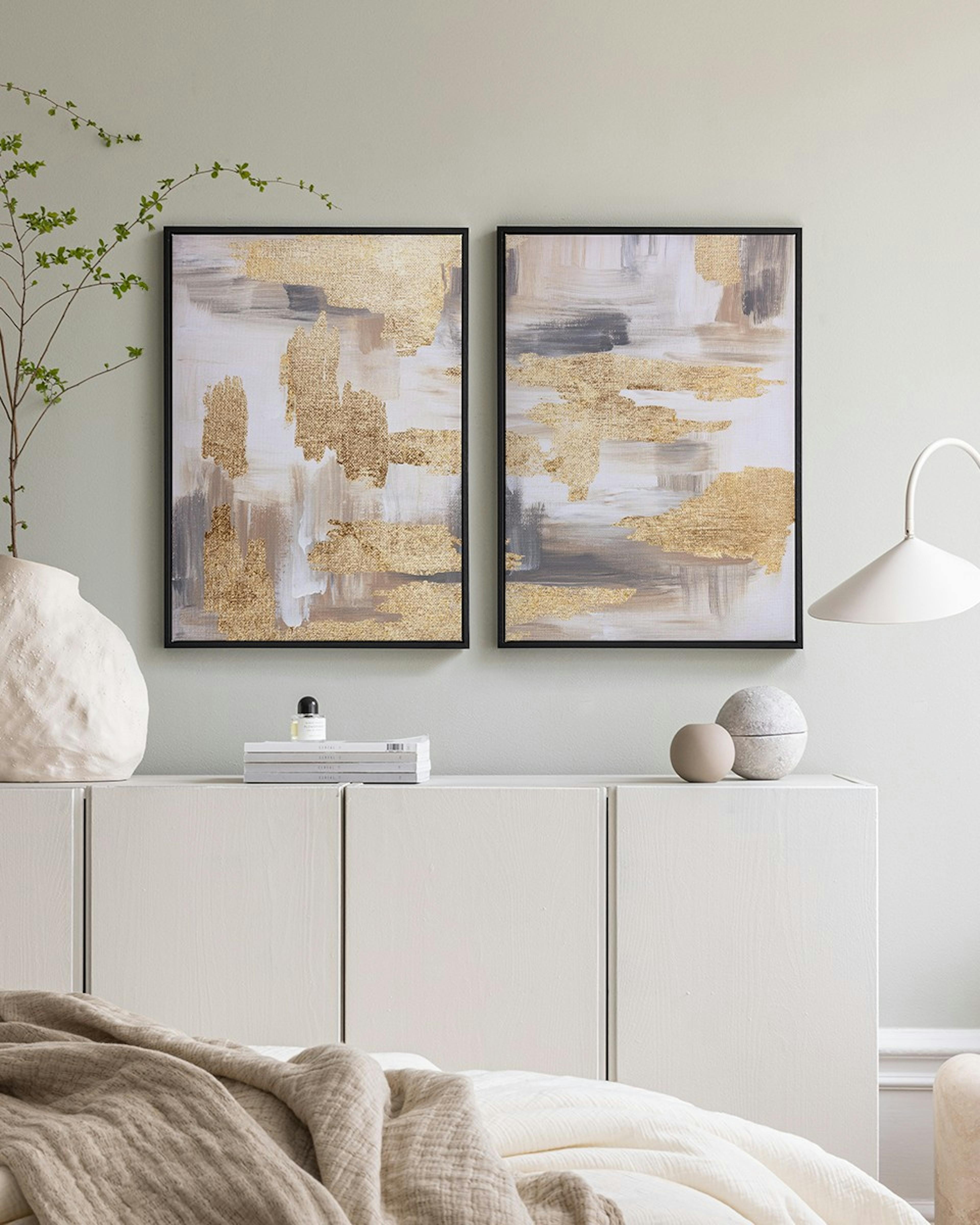 Golden Painting Canvas Duo