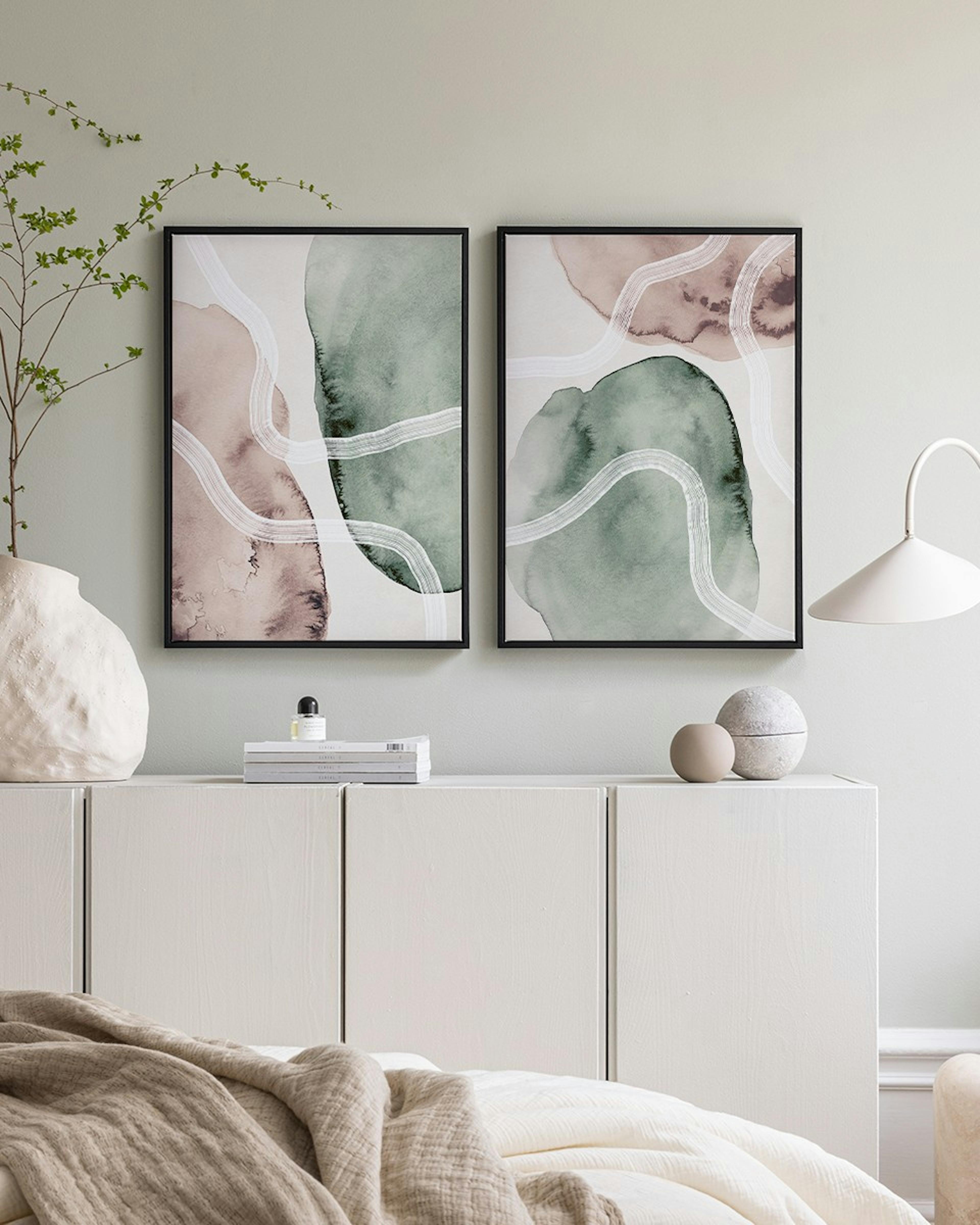 Soft Watercolor Leinwandbilder Duo