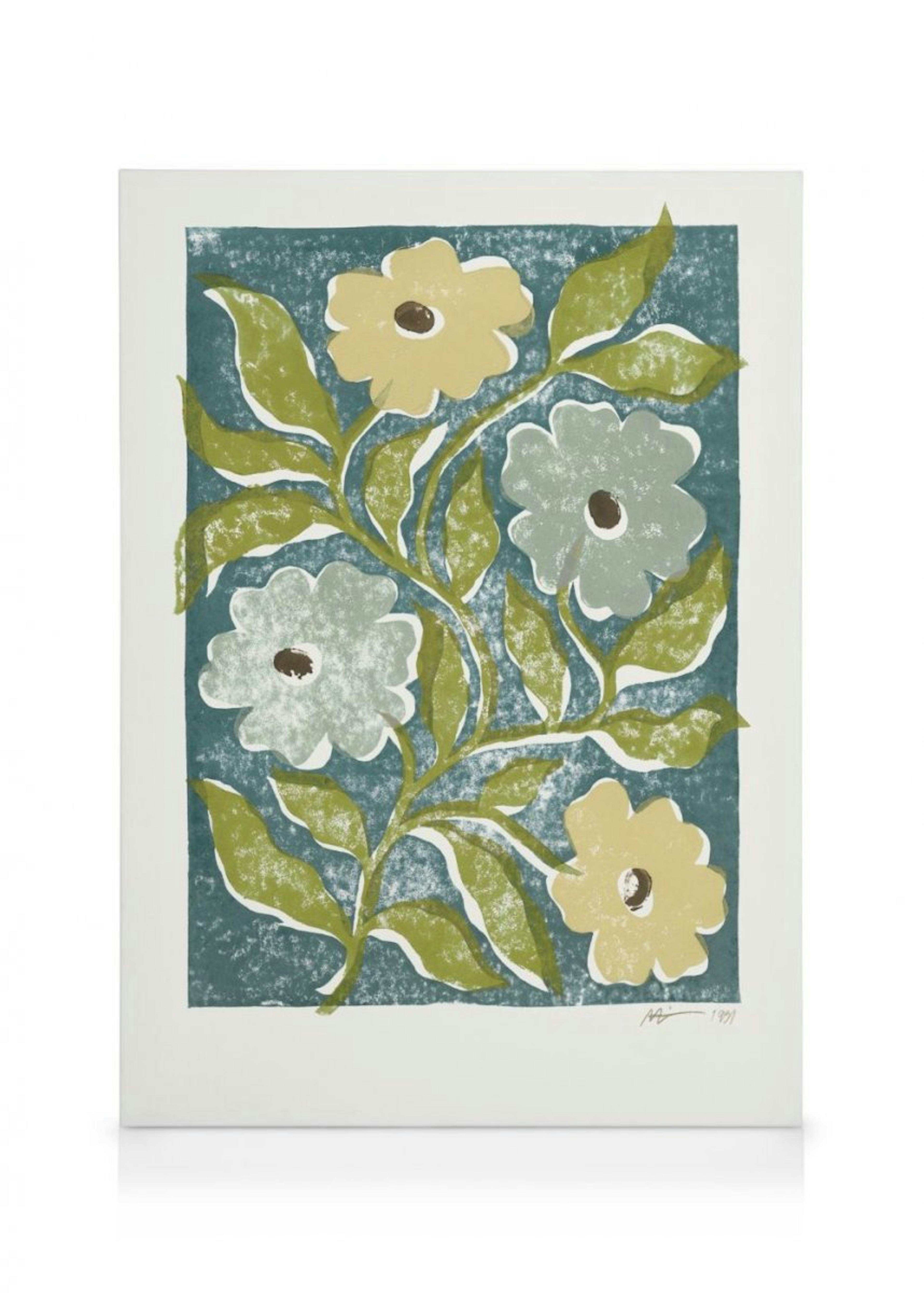 Linocut Flowers Leinwandbilder Duo