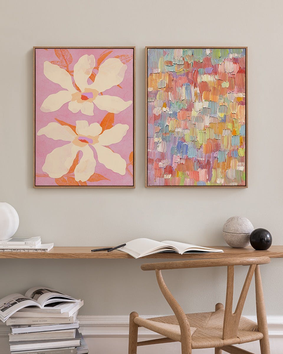 Pink Passion Canvas Duo (30x40 cm - Svart ram)