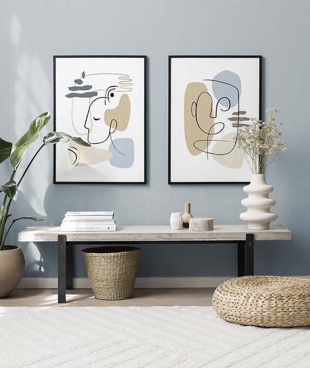 Blue Lines gallery wall (ONE SIZE)