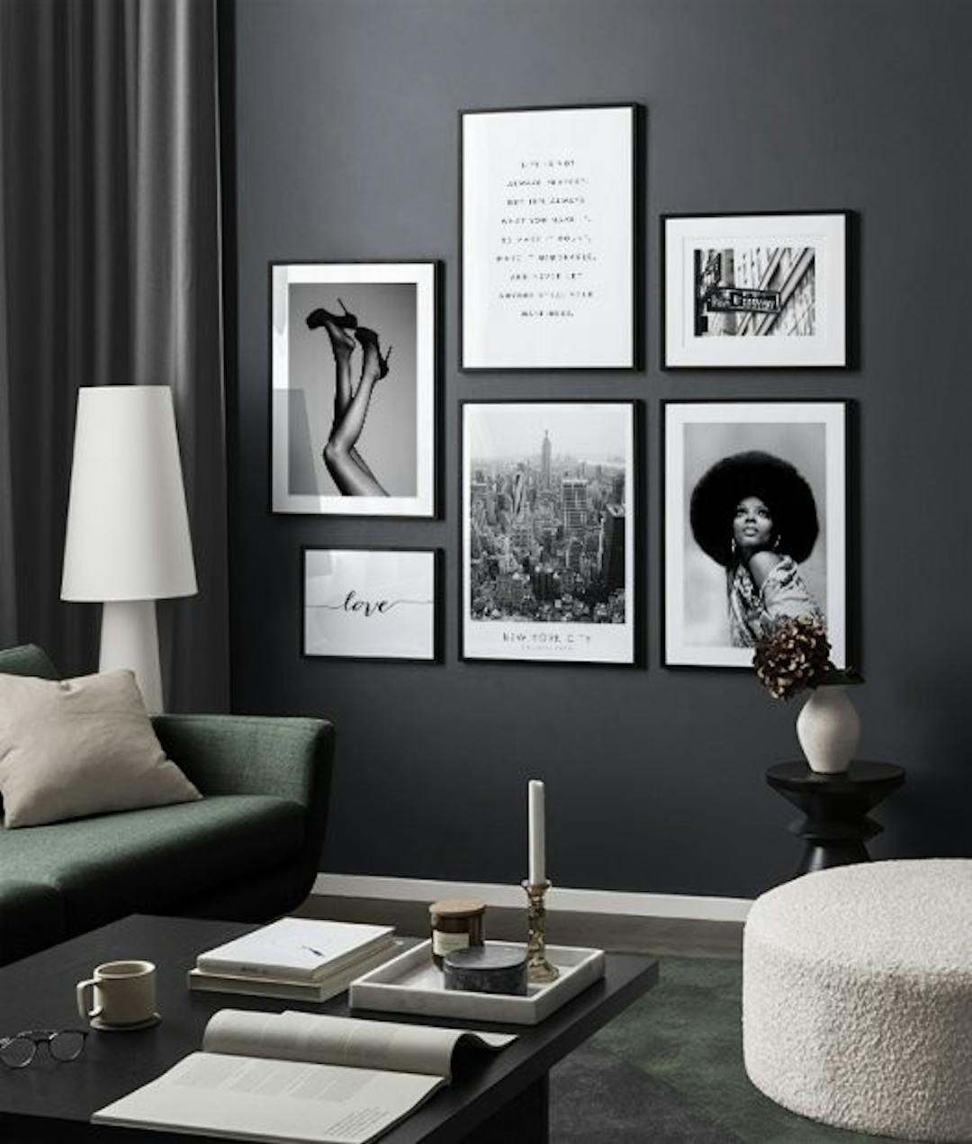 Black and white decor ideas | Gallery walls | Desenio.co.uk