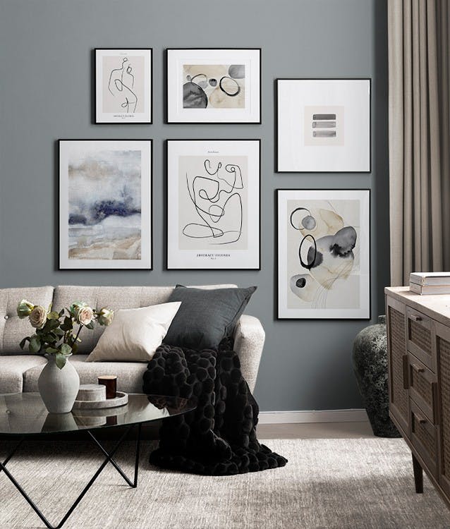 Blue Lines gallery wall (ONE SIZE)