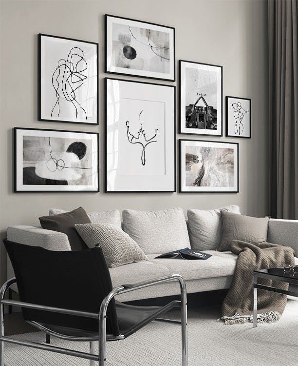 Black & White Shapes gallery wall (ONE SIZE)