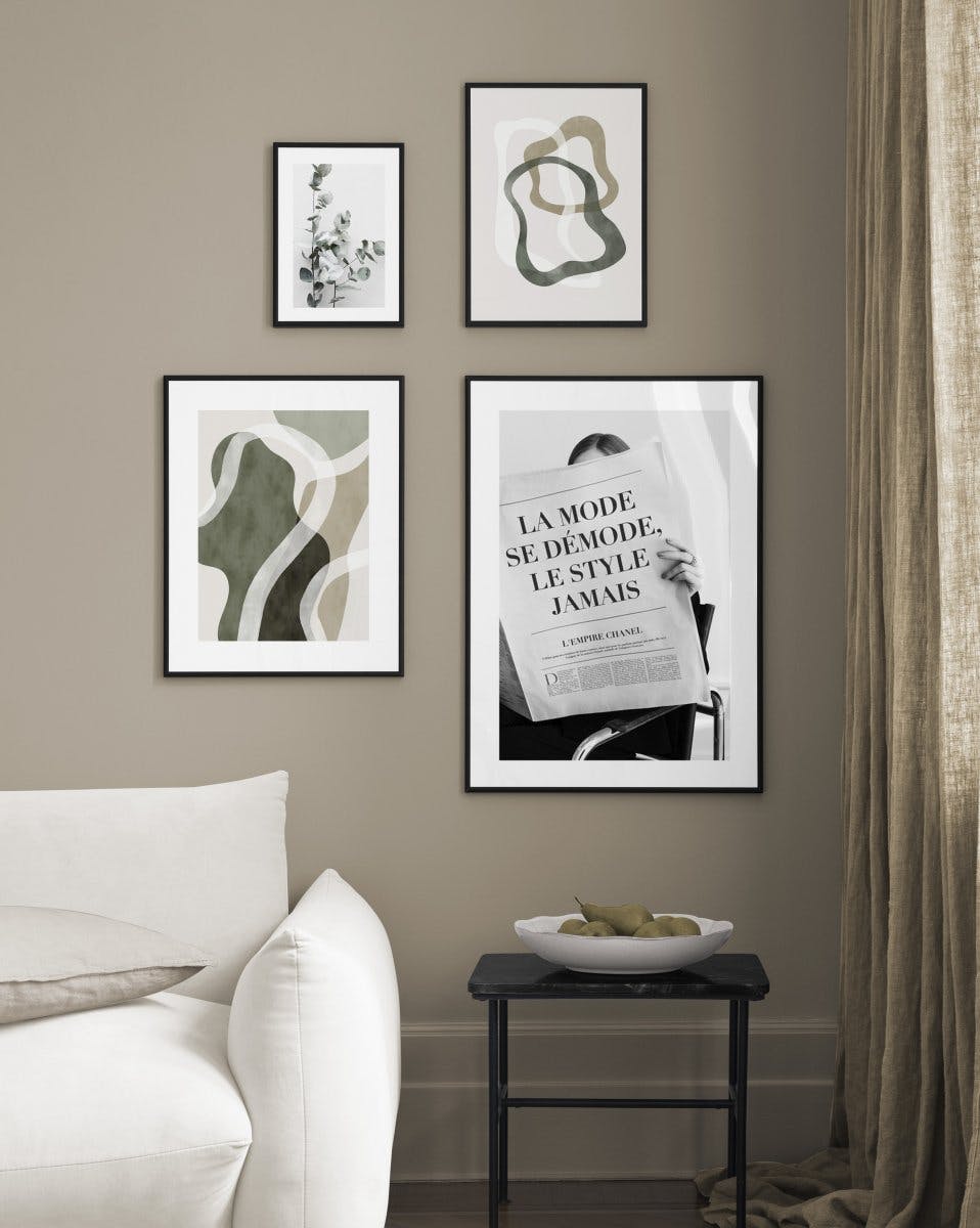 Green Shapes gallery wall (ONE SIZE)