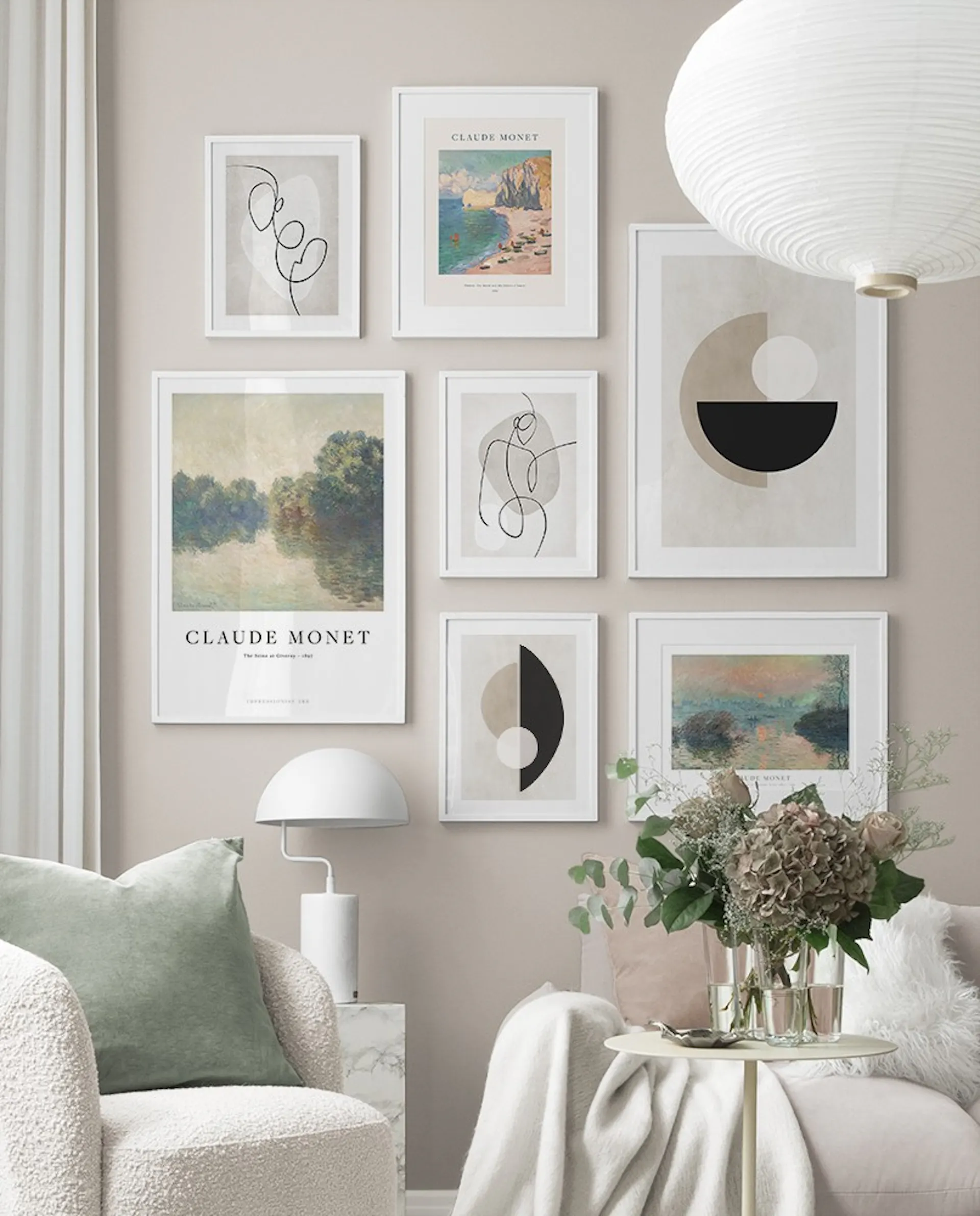 Art Wall gallery wall - Classic and modern art combined in nature ...