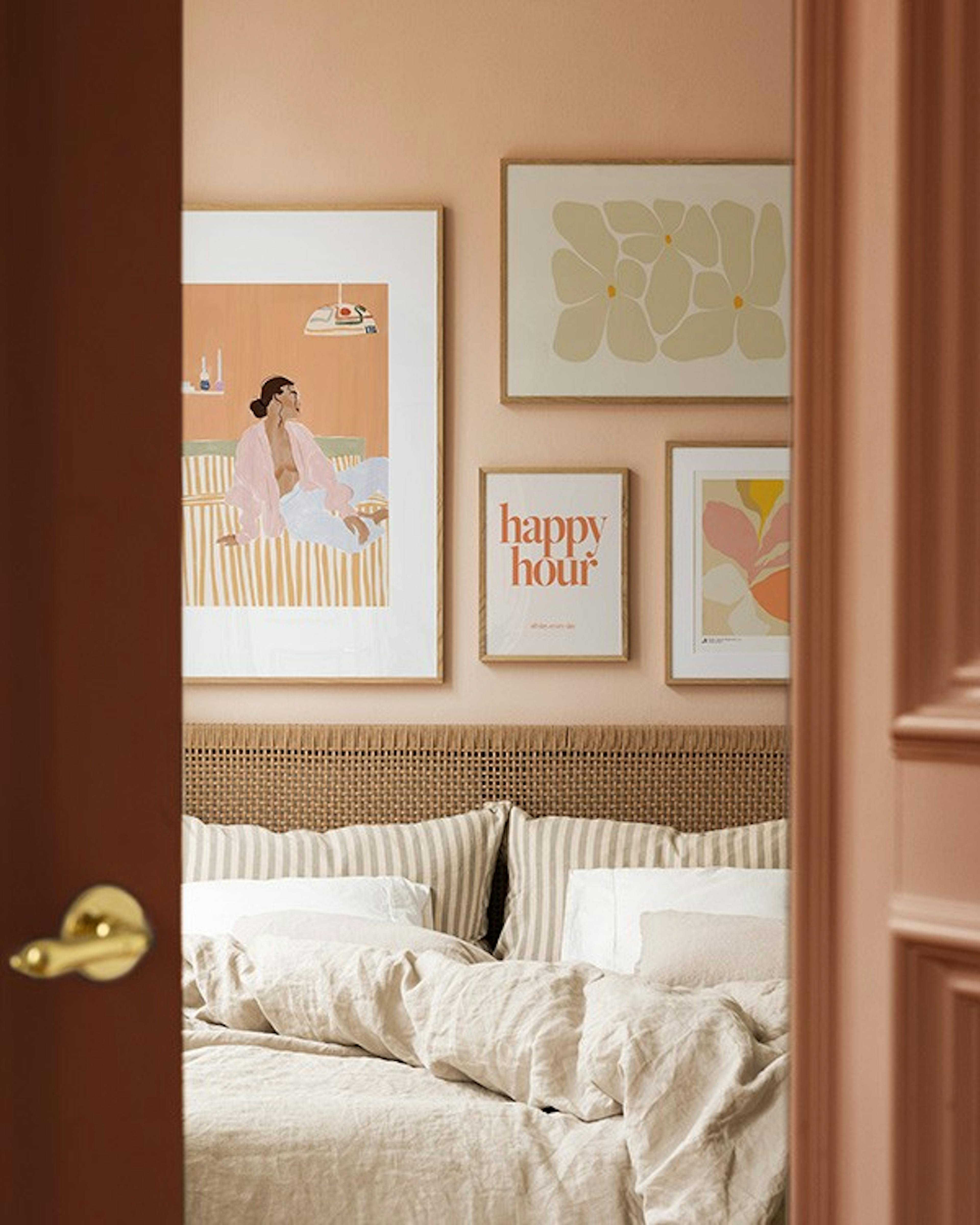 Peachy bedroom billedvæg