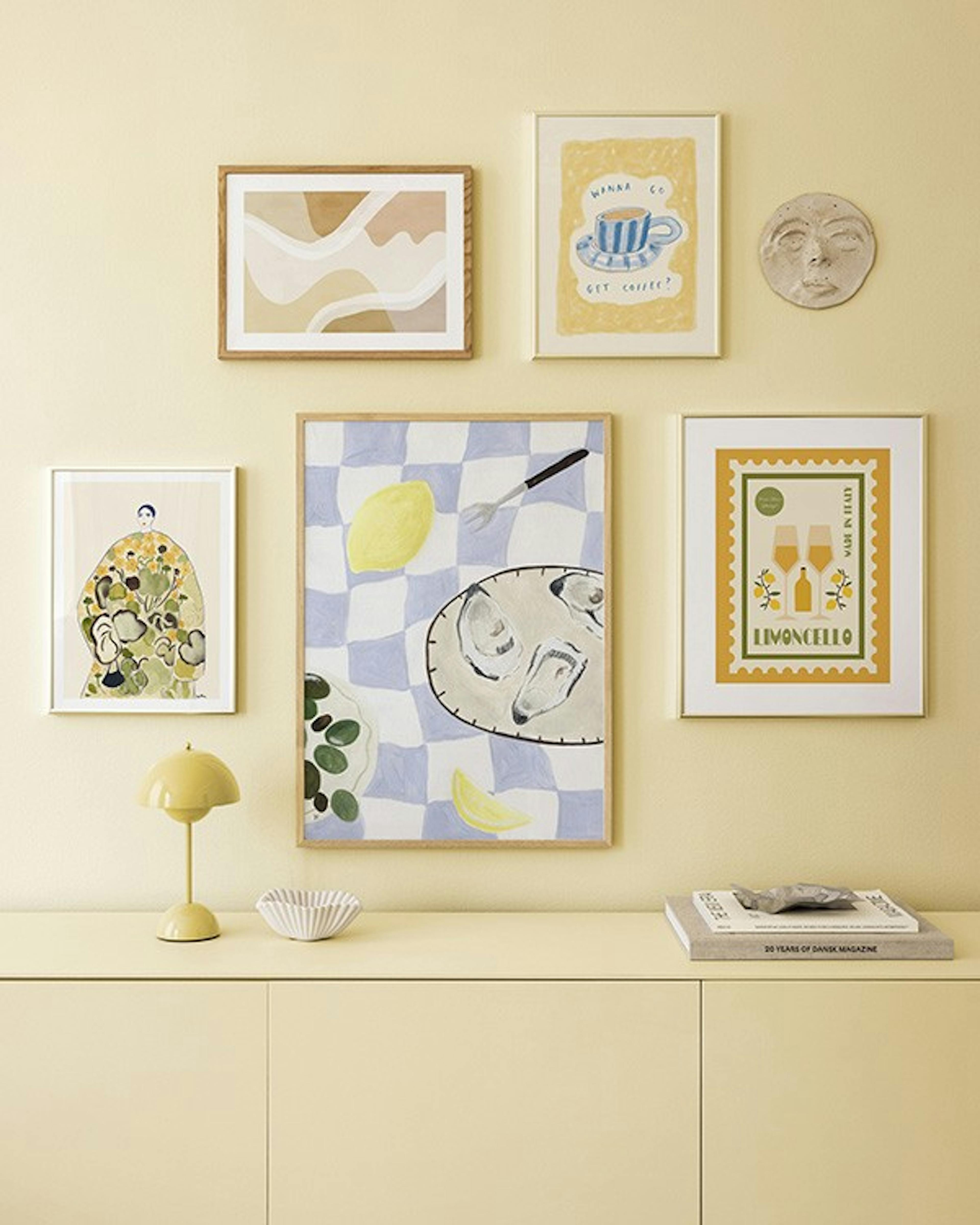 Soft yellow tones gallery wall