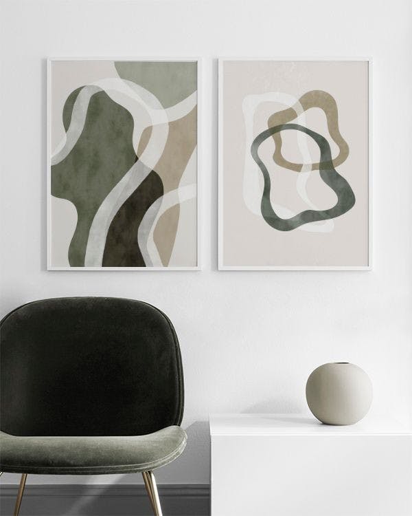 Abstract green shapes galeria obrazów (ONE SIZE)-Galerie obrazów