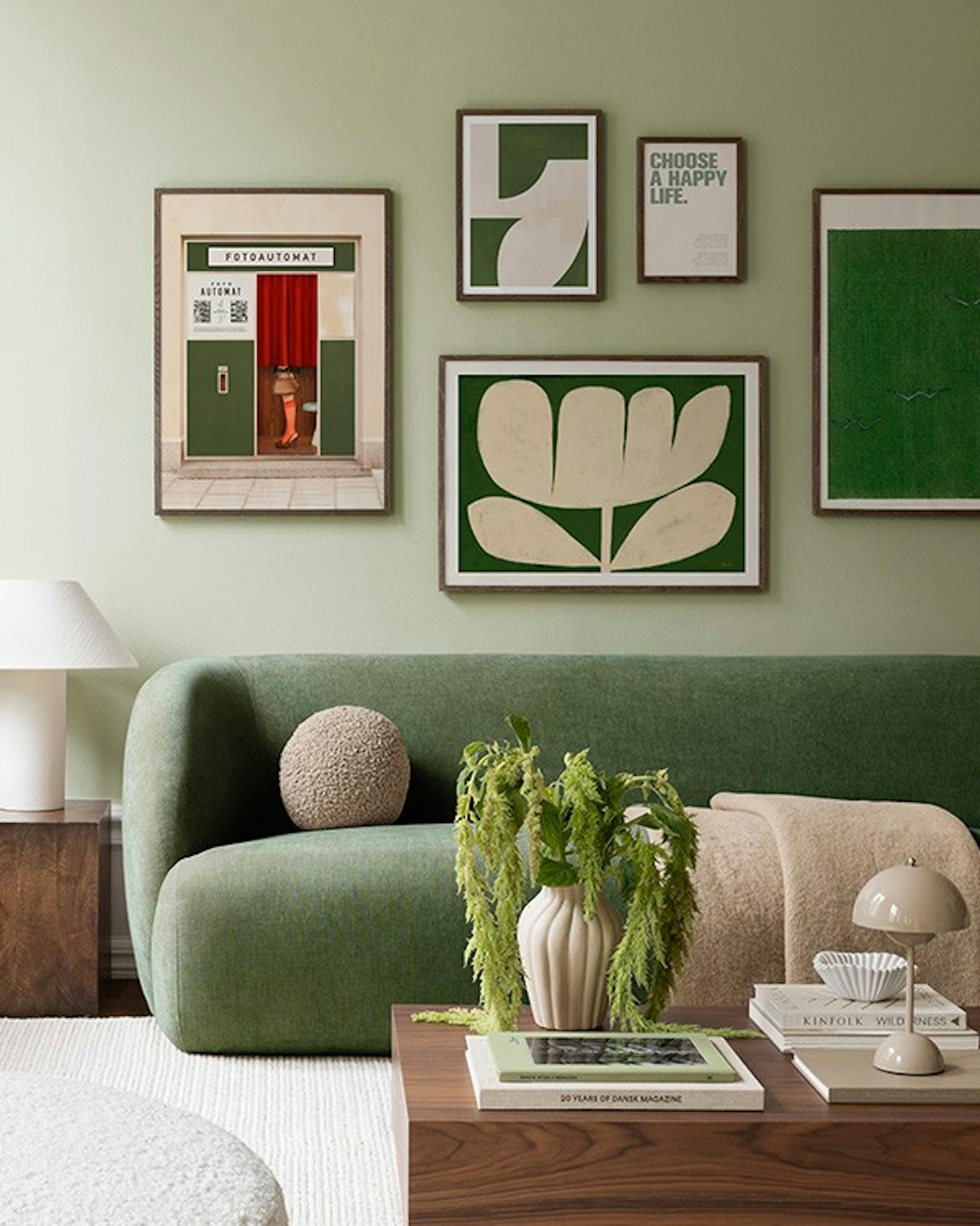 Green serenity gallery wall