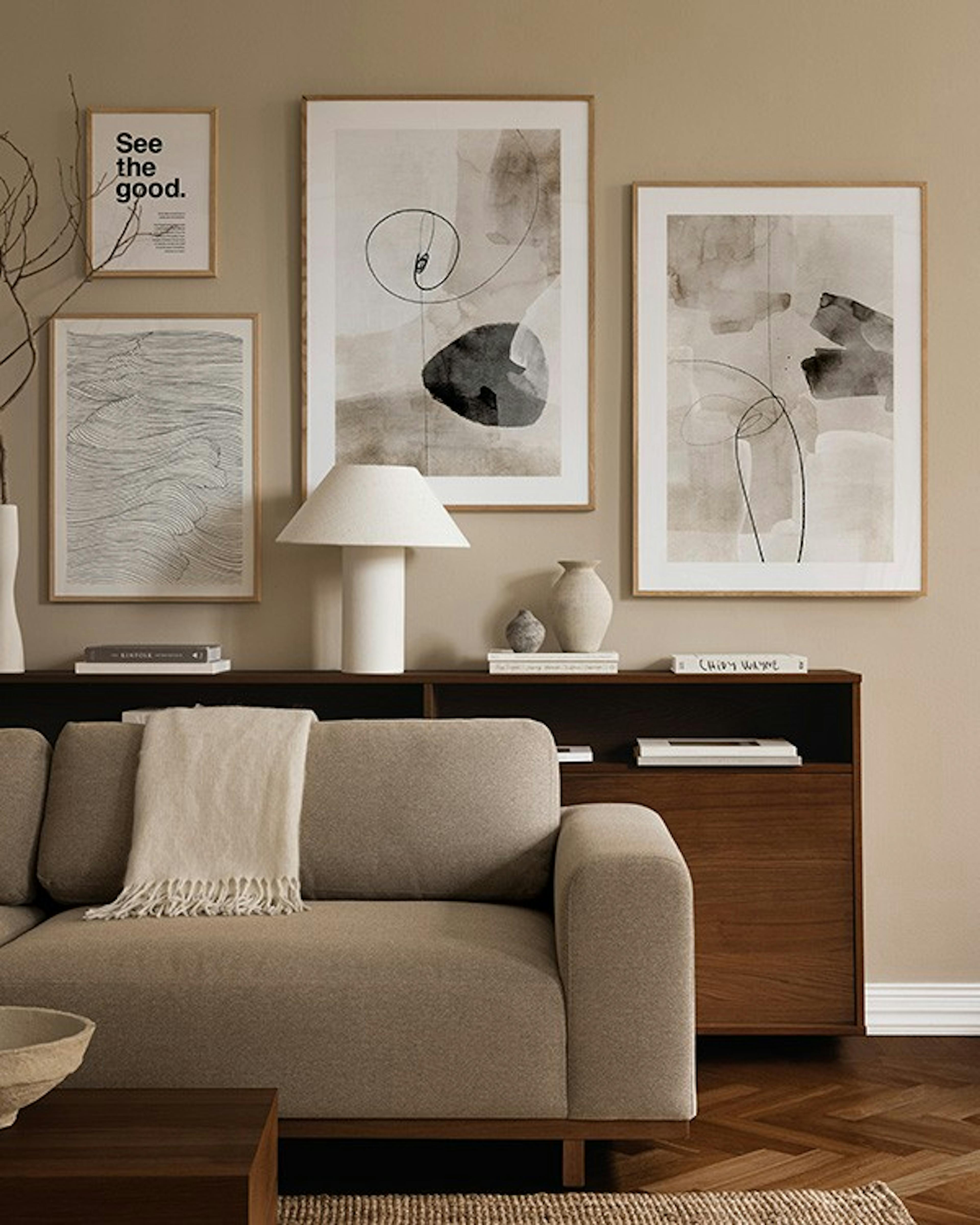 Neutral beige gallery wall