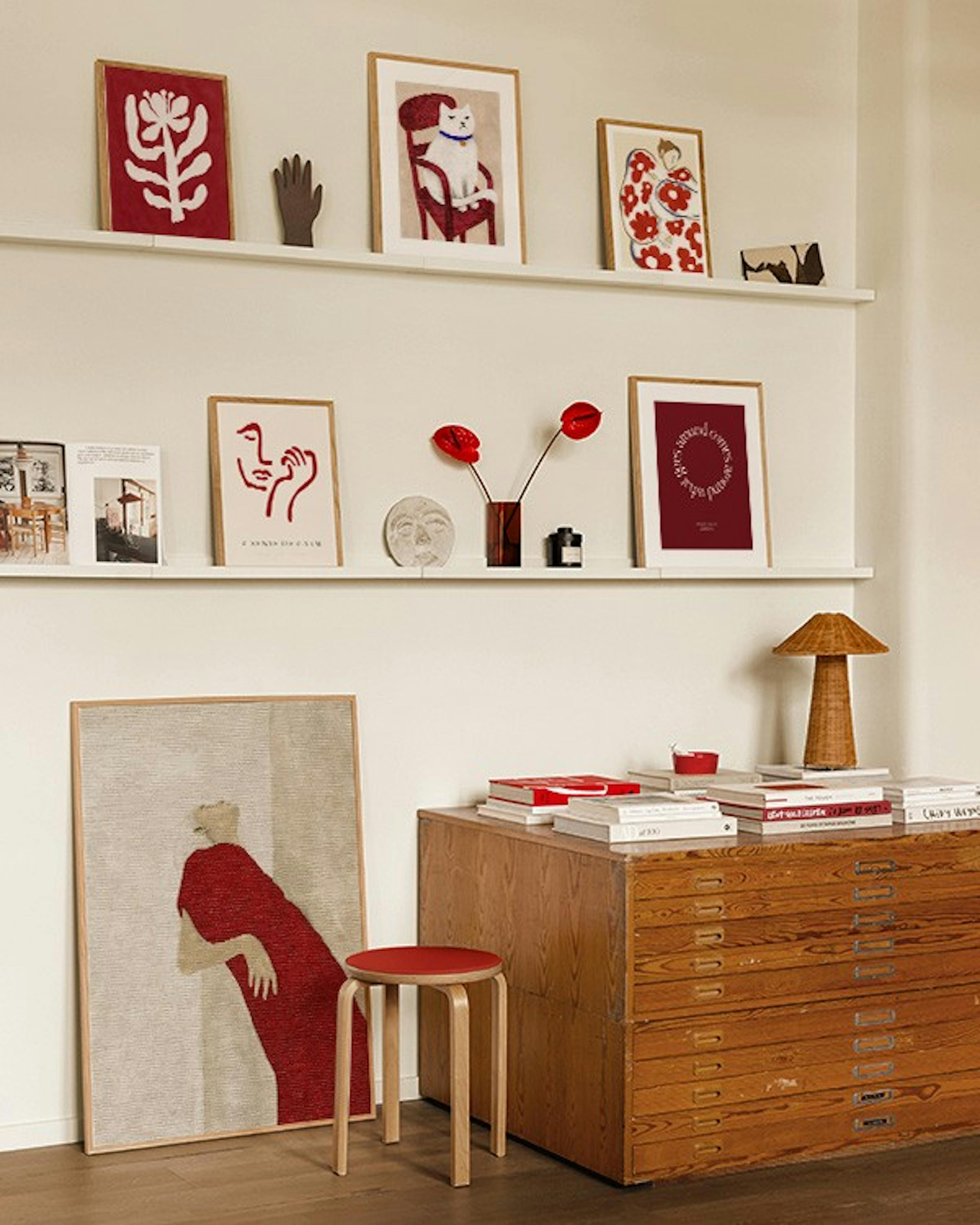 Radiant Red gallery wall