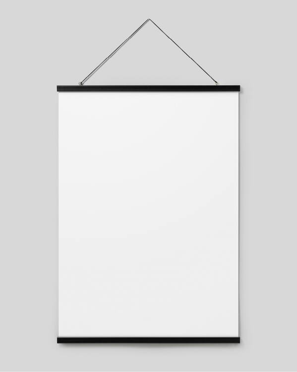 Stecche per poster nero 71 cm, supporto magnetico - Gancio per poster nero  con magnete 