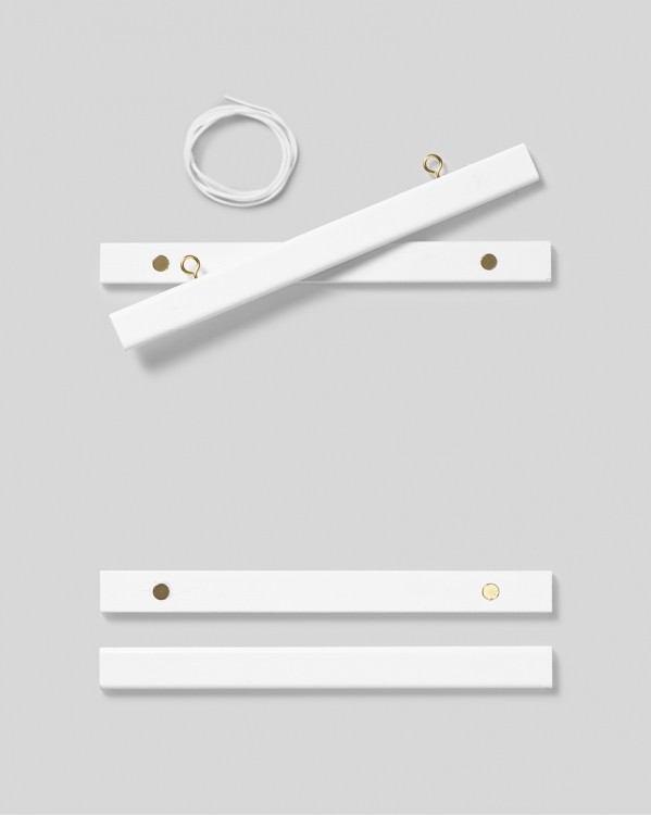 Stecche per poster bianco 22 cm, supporto magnetico - Gancio per