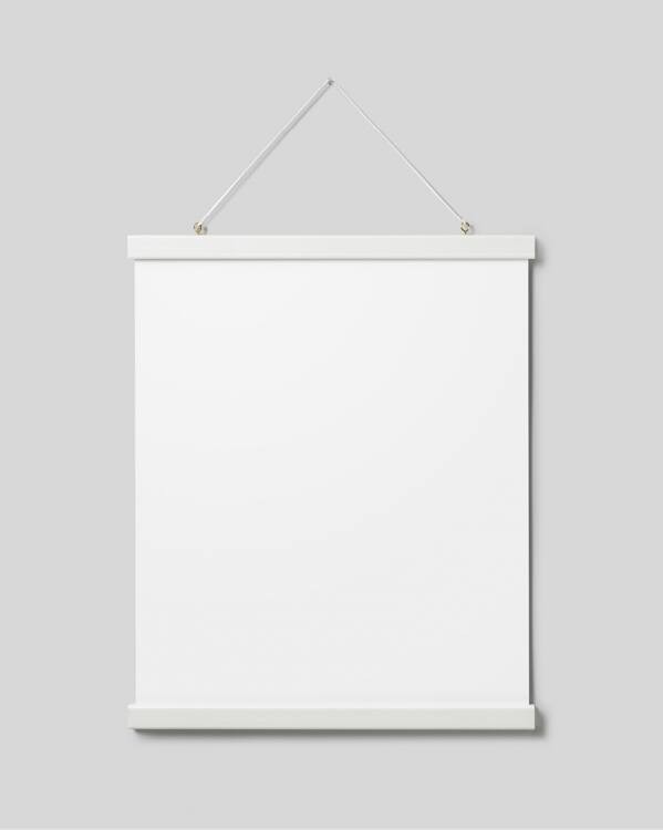 Stecche per poster bianco 41 cm, supporto magnetico - Gancio per