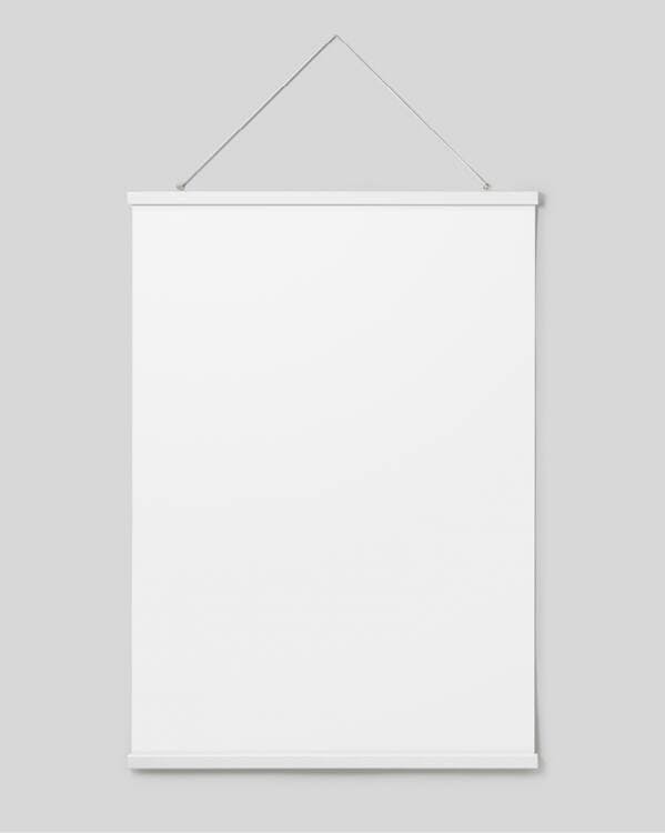 Poster hanger white 71 cm, magnet fastener (71 cm)
