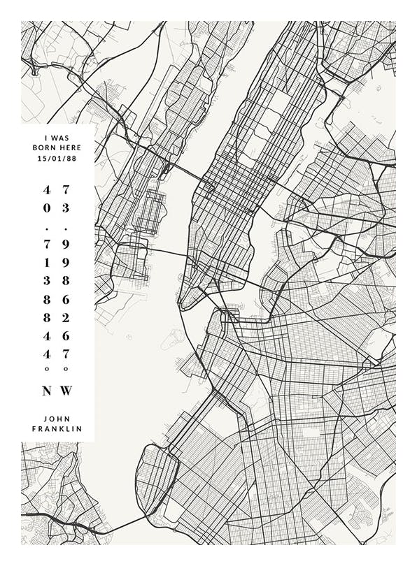 Map No2 Day Personal Plakat (30x40 cm)- Plakaty personalizowane