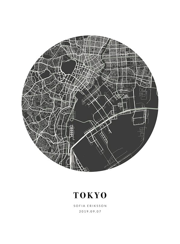 Prints - Globe Map Night Personal (50x70 cm) - Personalised prints