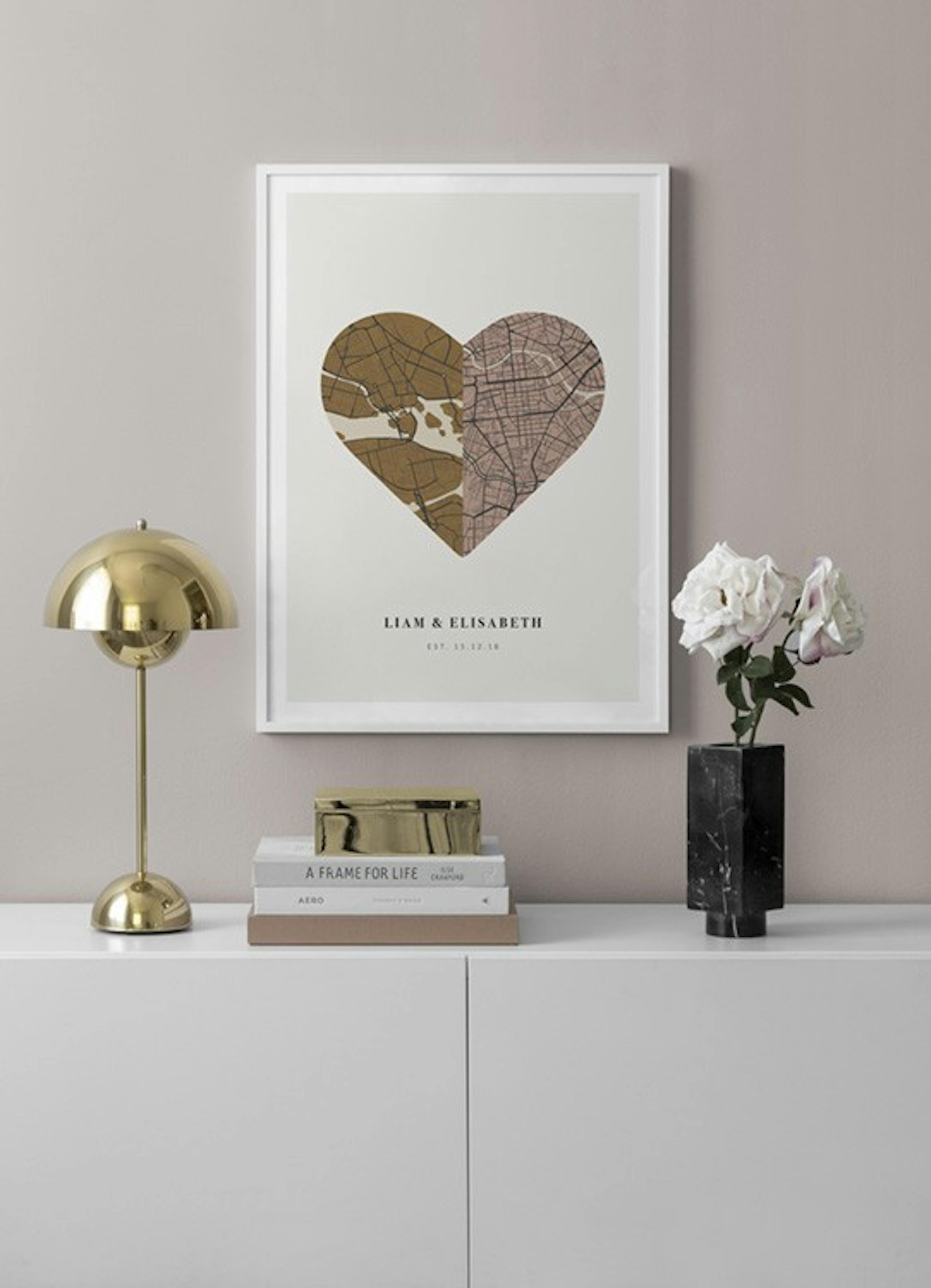 Love Map Vintage Personal Poster