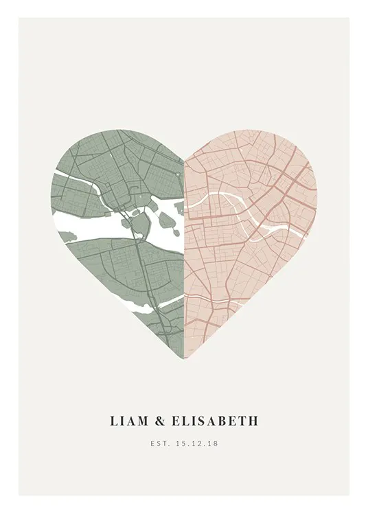 Love Map Dusty Personal Plagát 0