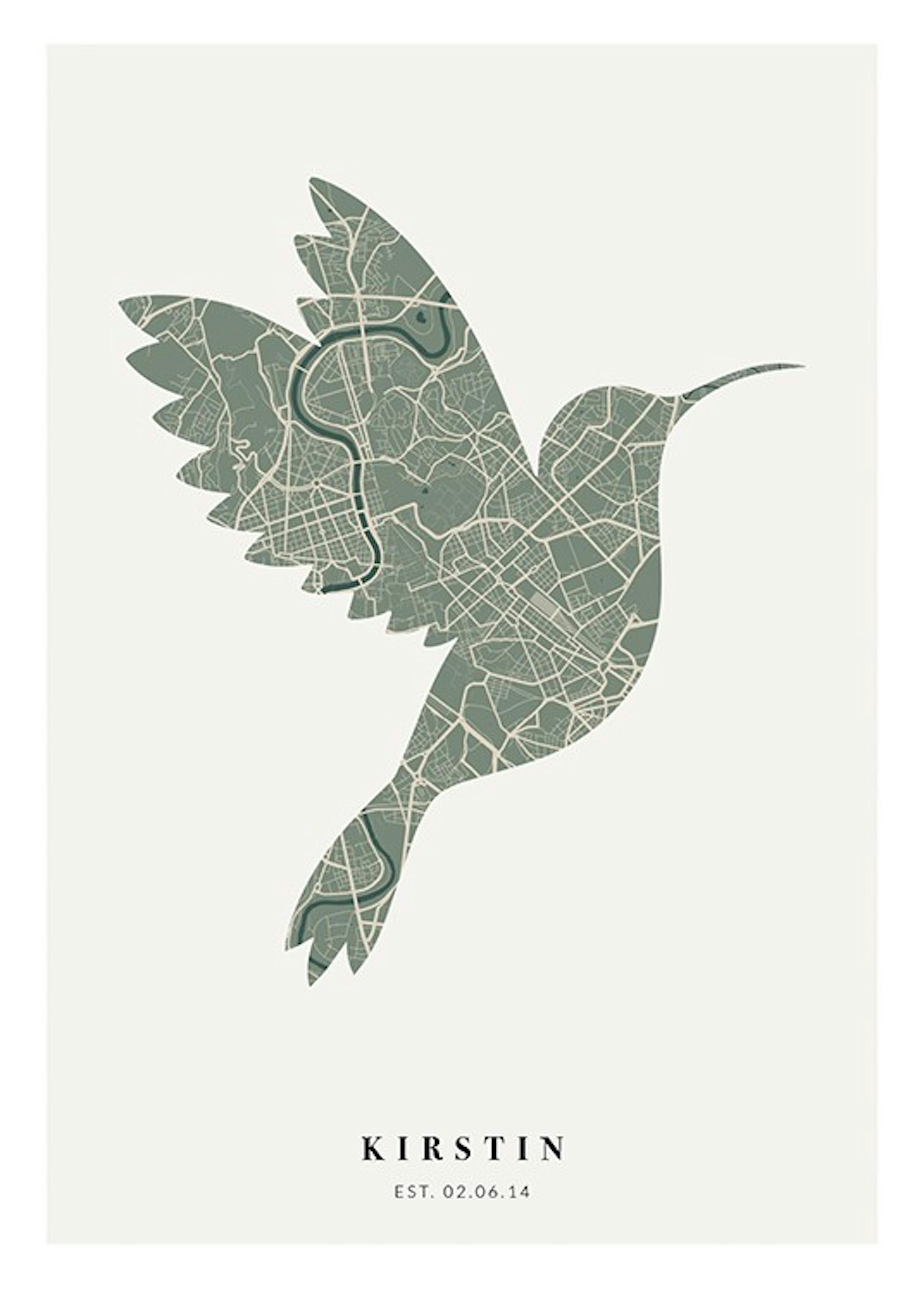 Bird Map Moss Personal Poster 0