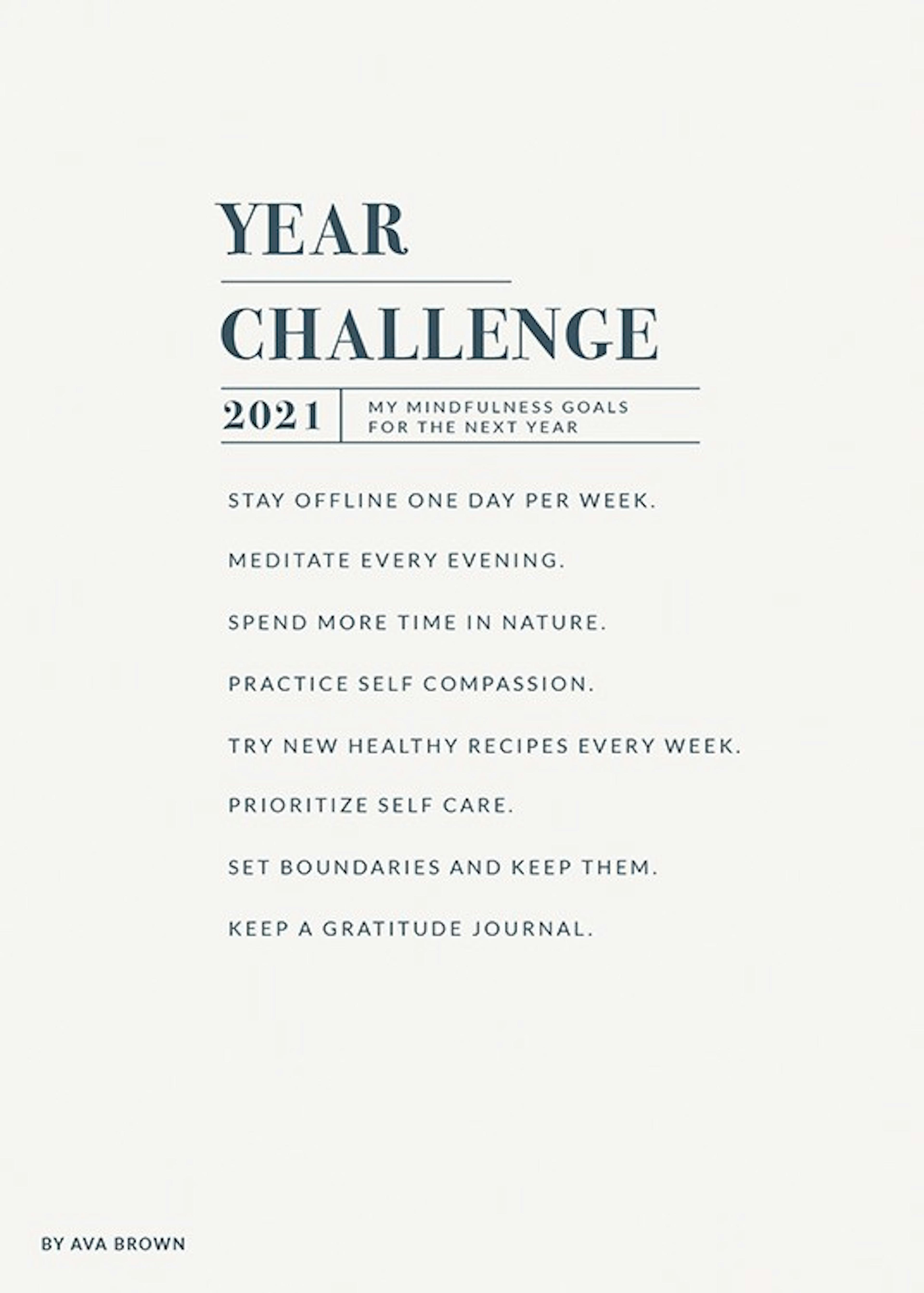 Year Challenge Personal Plakat