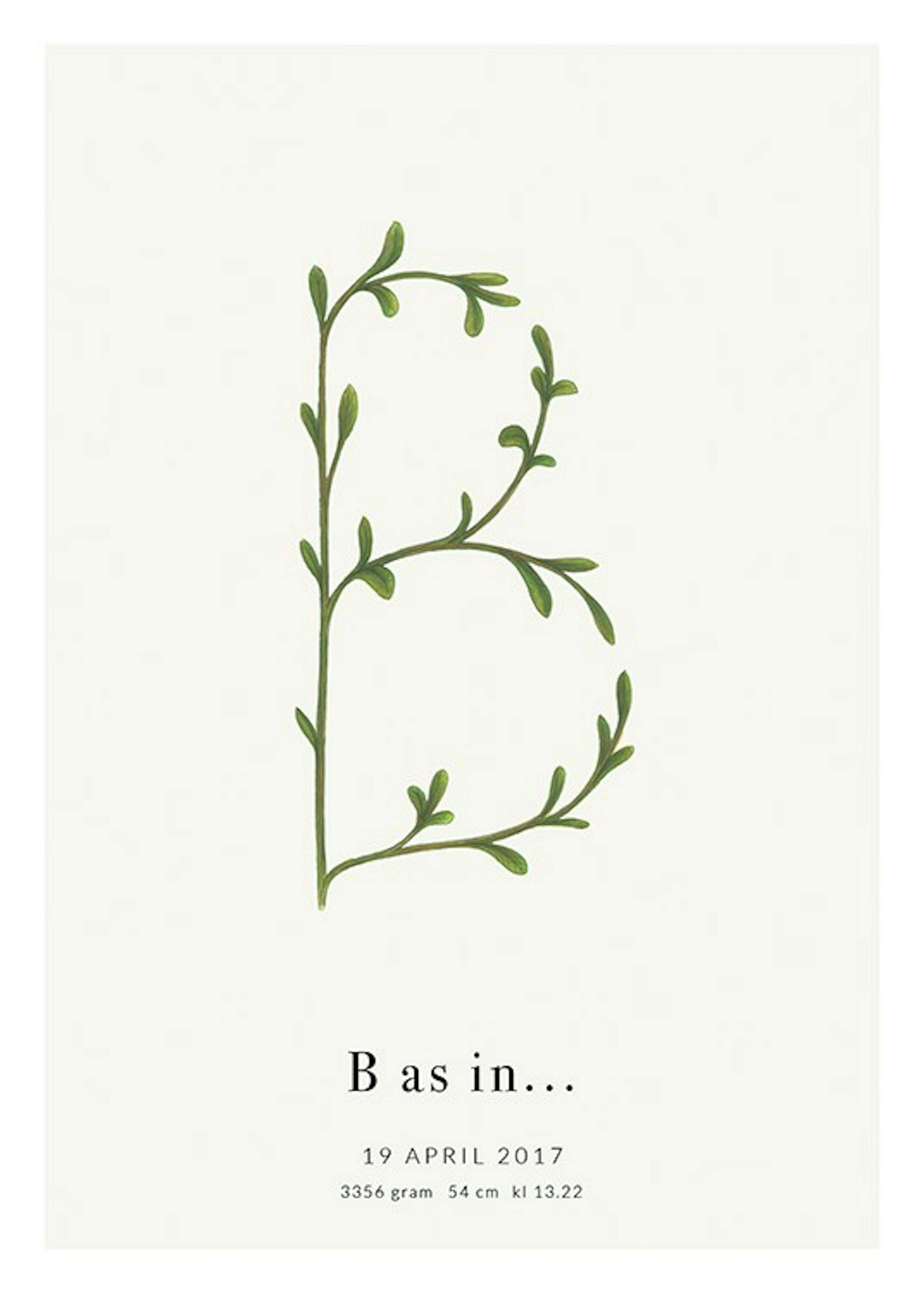 Botanic Letter B Personal Plakat