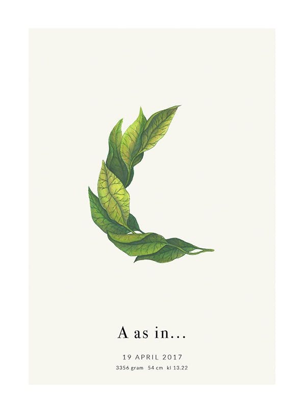 Prints - Botanic Letter C Personal (50x70 cm) - Personalised prints