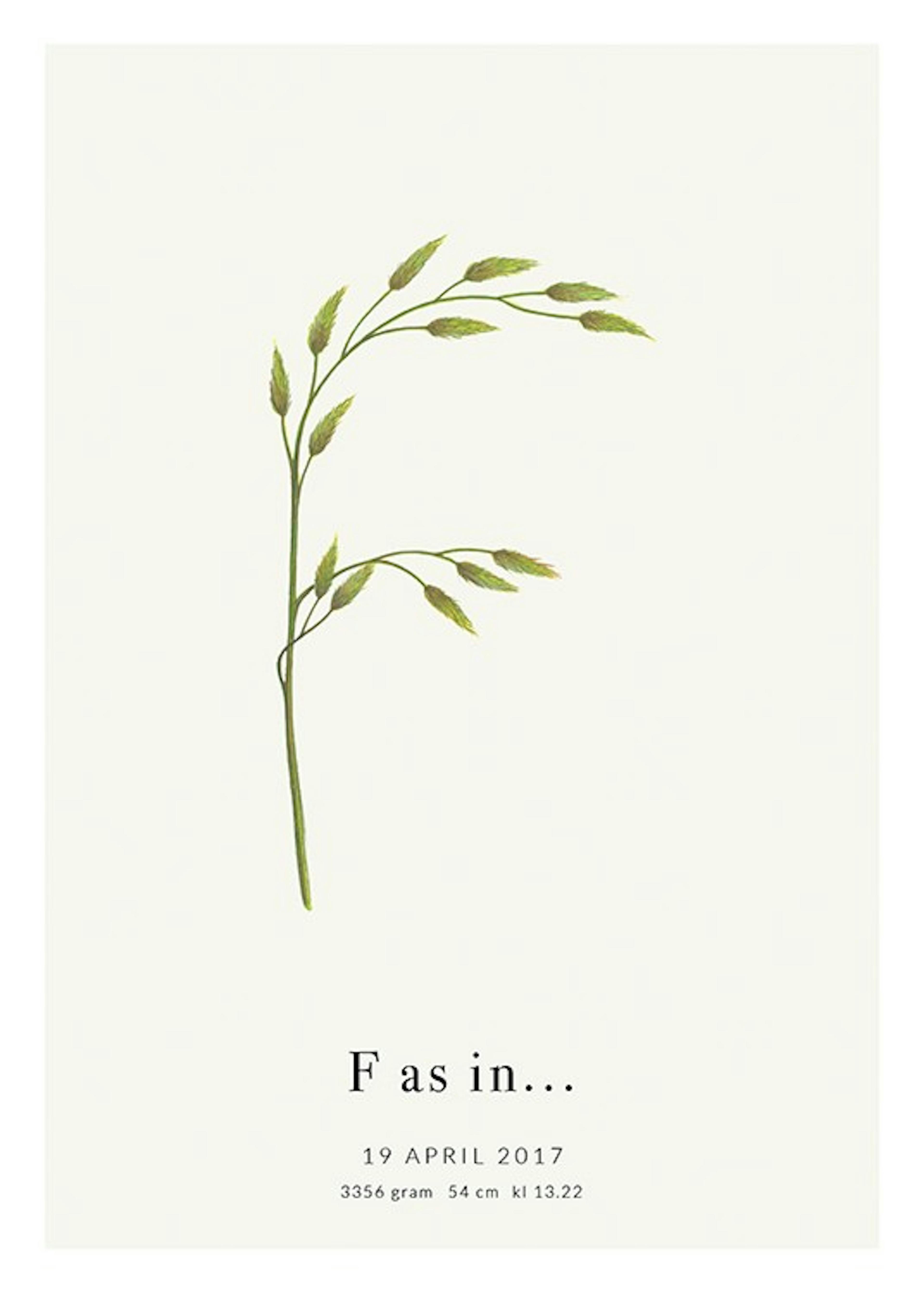 Botanic Letter F Personal Poster