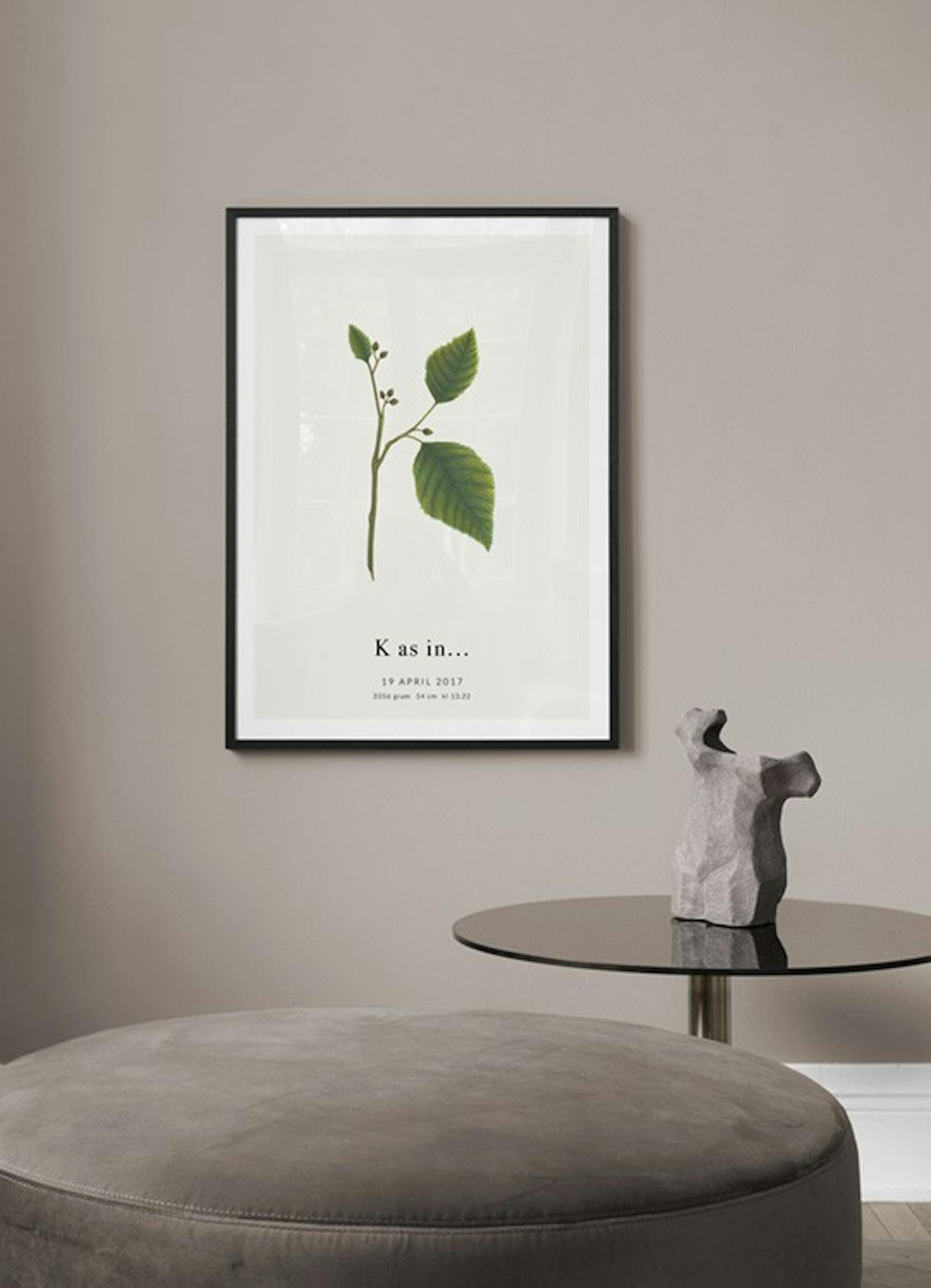 Botanic Letter K Personal Poster