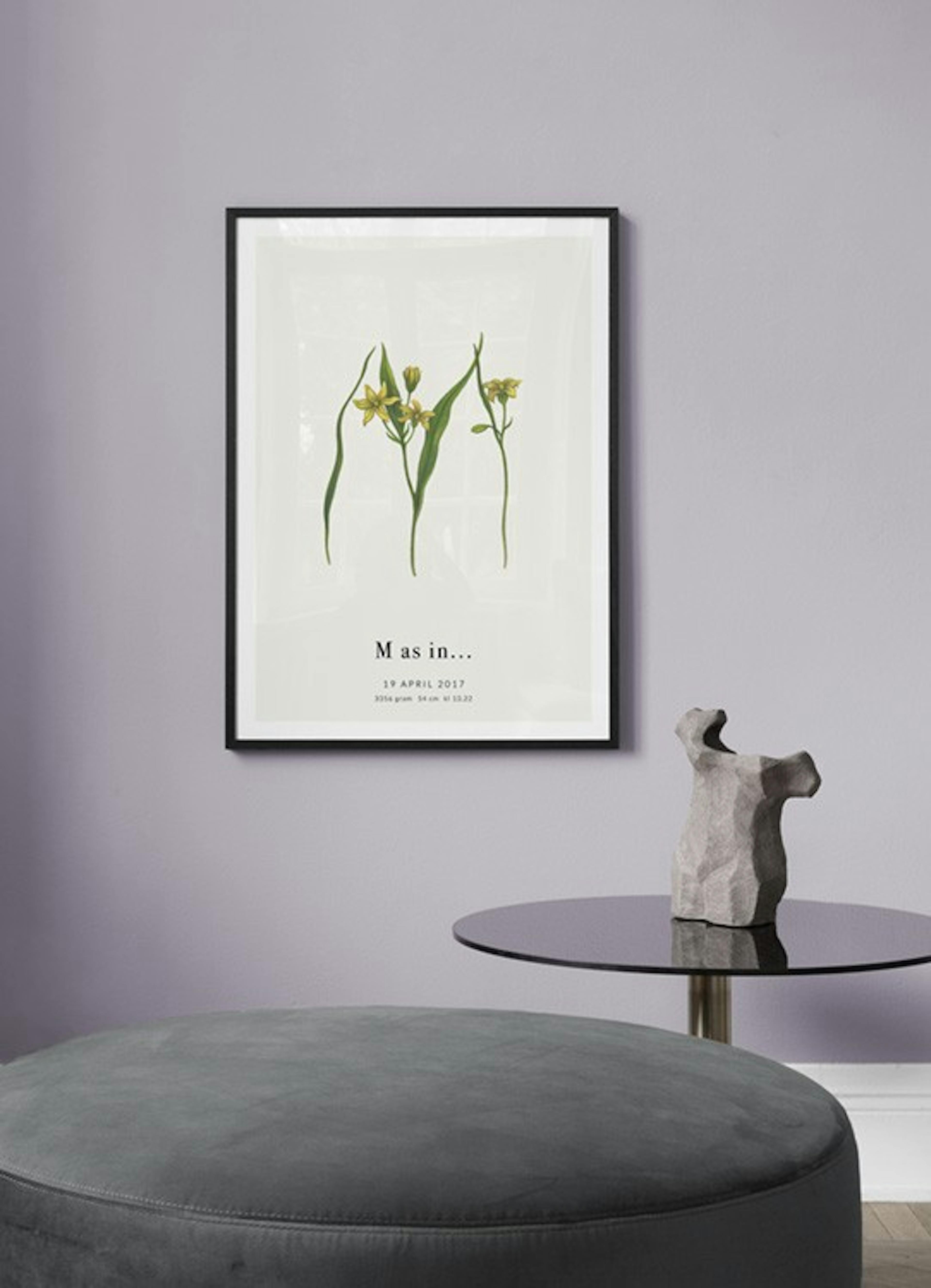 Botanic Letter M Personal 포스터