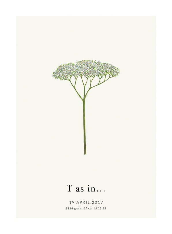 Prints - Botanic Letter T Personal (30x40 cm) - Personalised prints