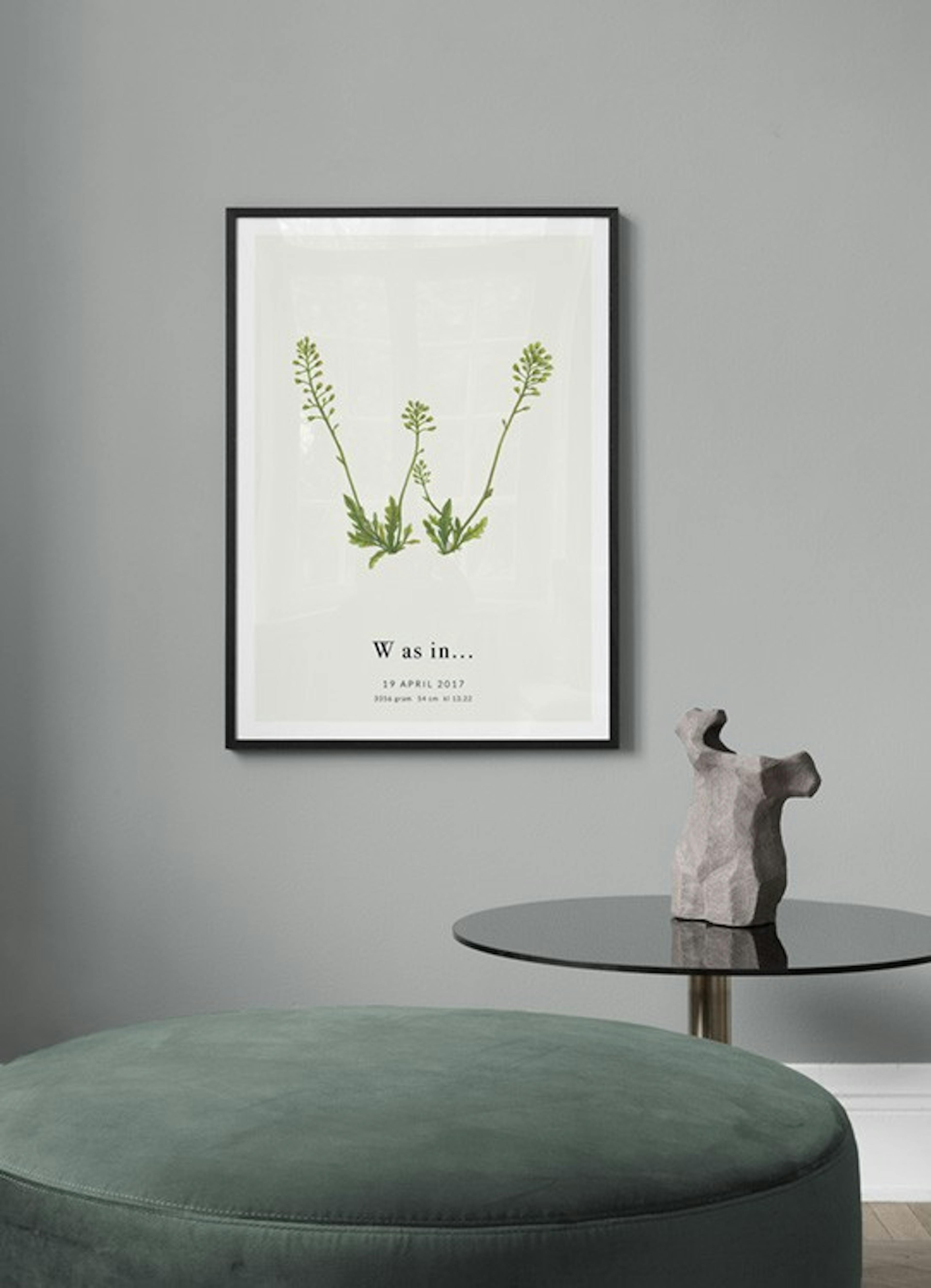 Botanic Letter W Personal Poster