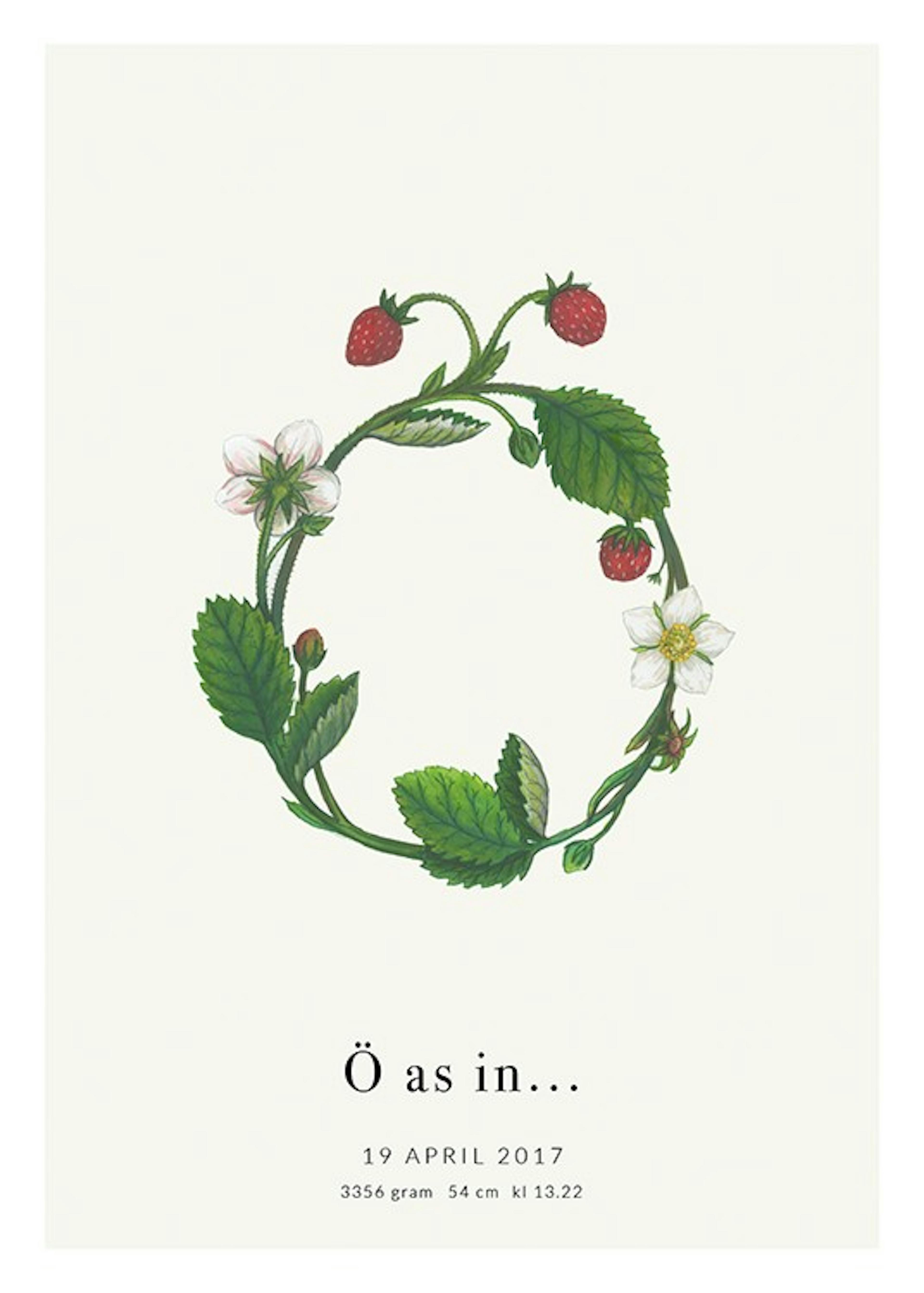 Botanic Letter Ö Personal Plakat