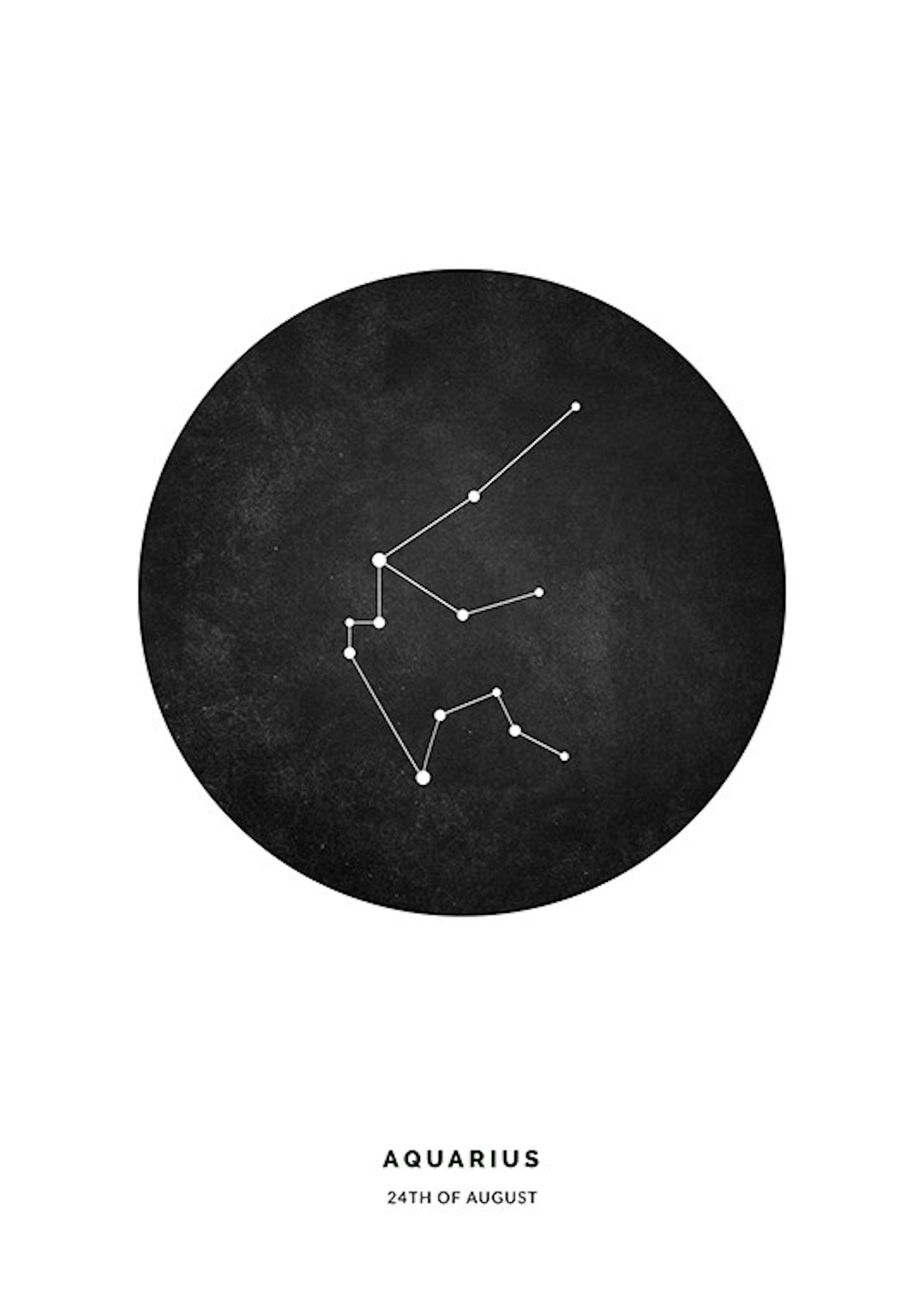 Star Sign Black Aquarius Personal Plakat 0