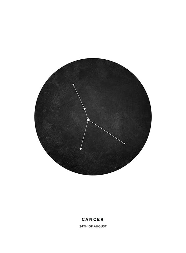 Star Sign Black Cancer Personal Poster (30x40 cm) - Personalisierte Poster
