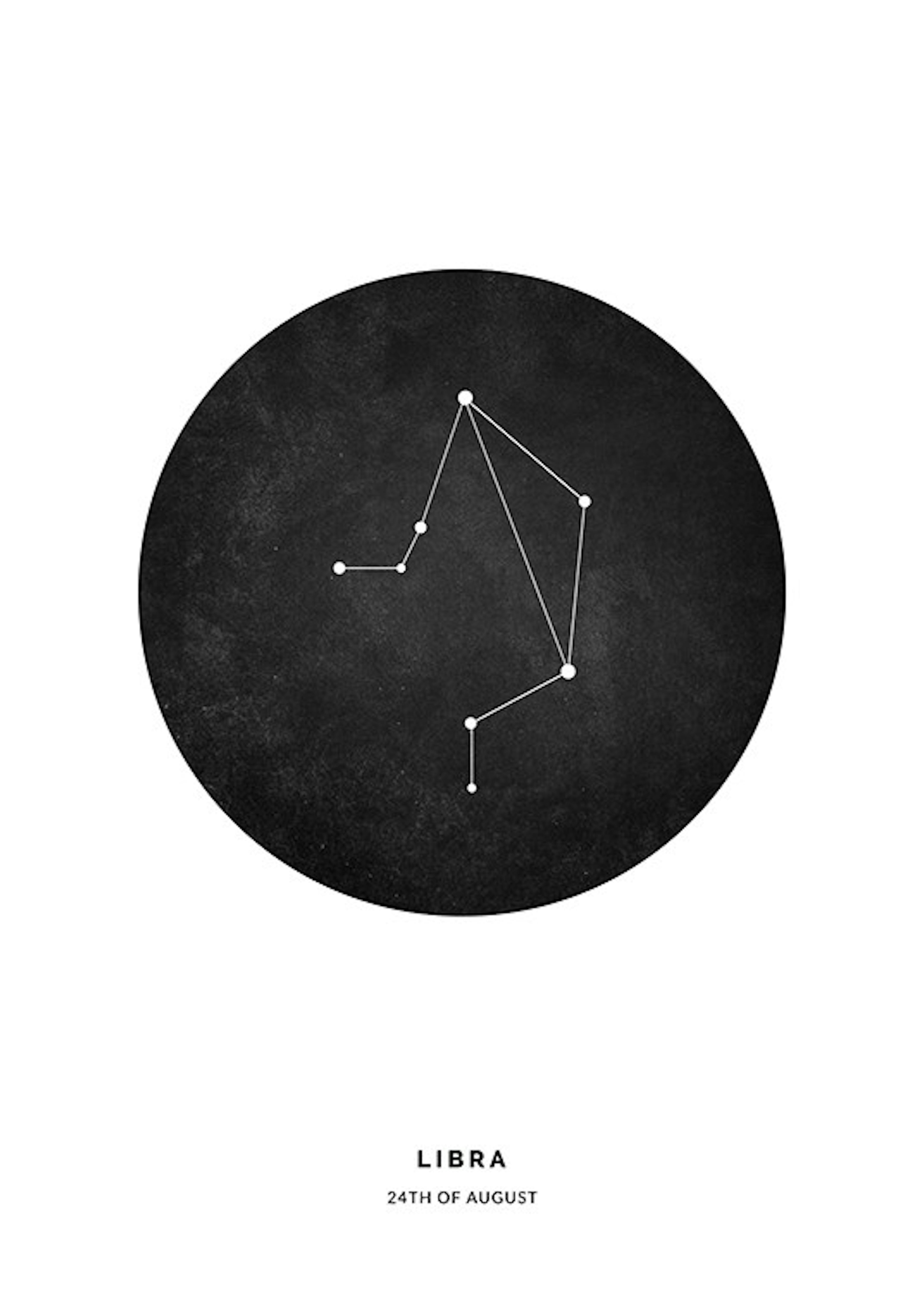 Star Sign Black Libra Personal Affiche