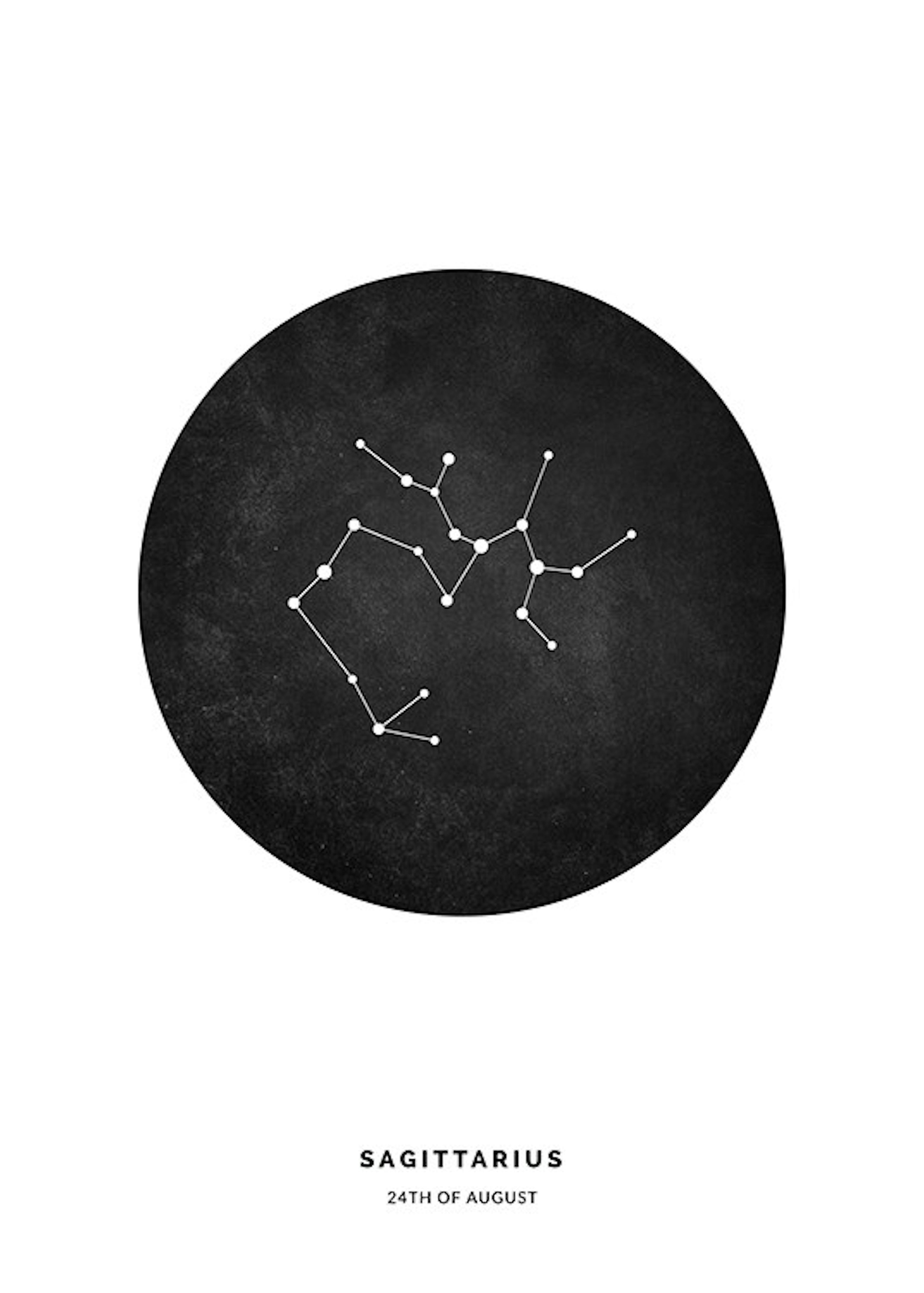 Star Sign Black Sagittarius Personal Plakat
