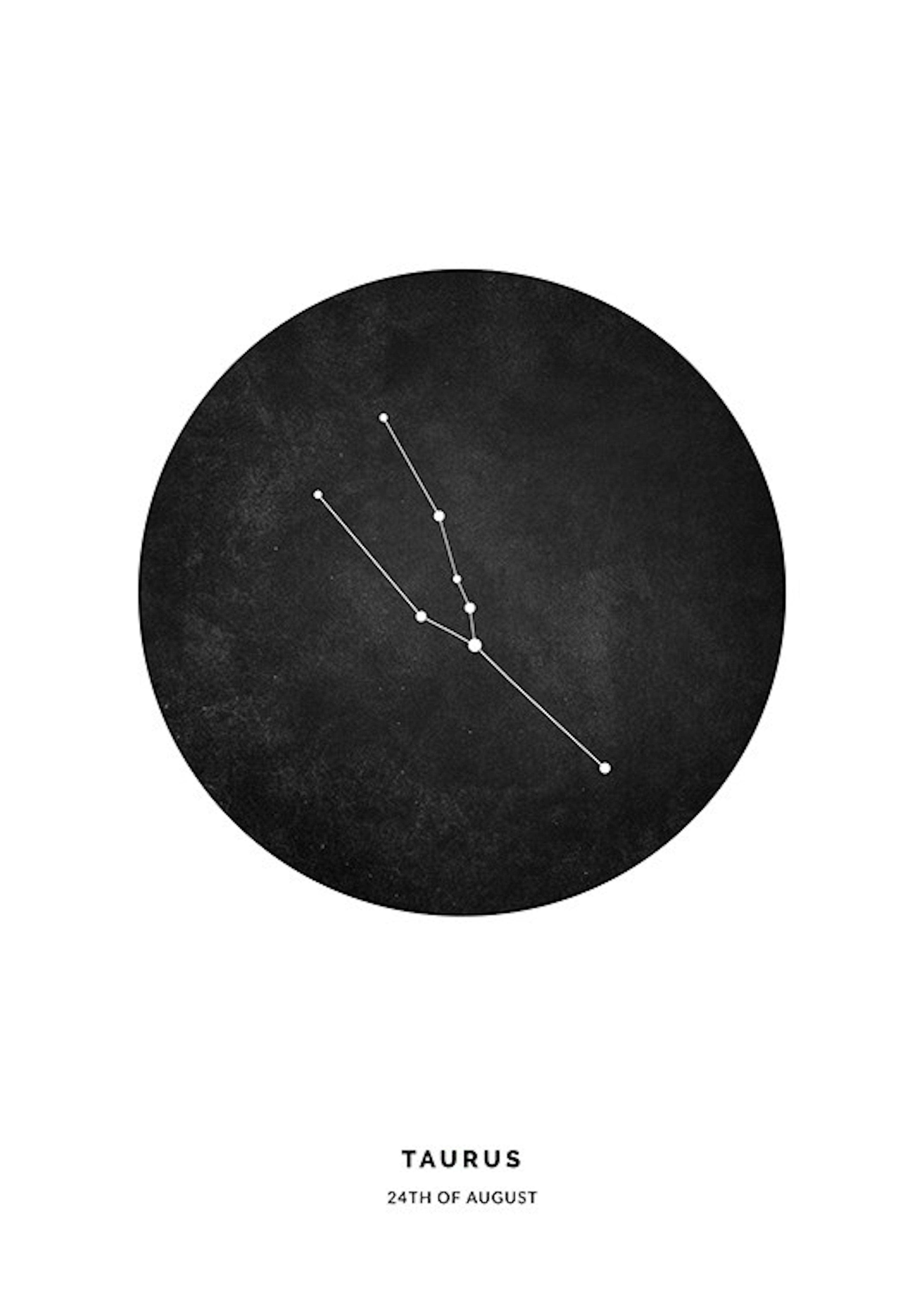 Star Sign Black Taurus Personal Affiche