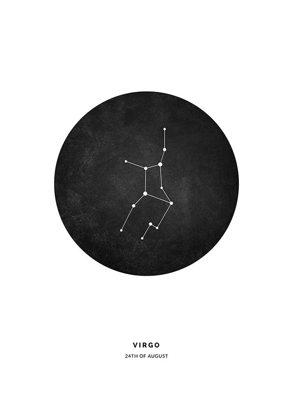 Star Sign Black Virgo Personal Plakat (50x70 cm)- Plakaty personalizowane