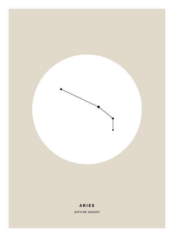 Prints - Star Sign Beige Aries Personal (50x70 cm) - Personalised prints